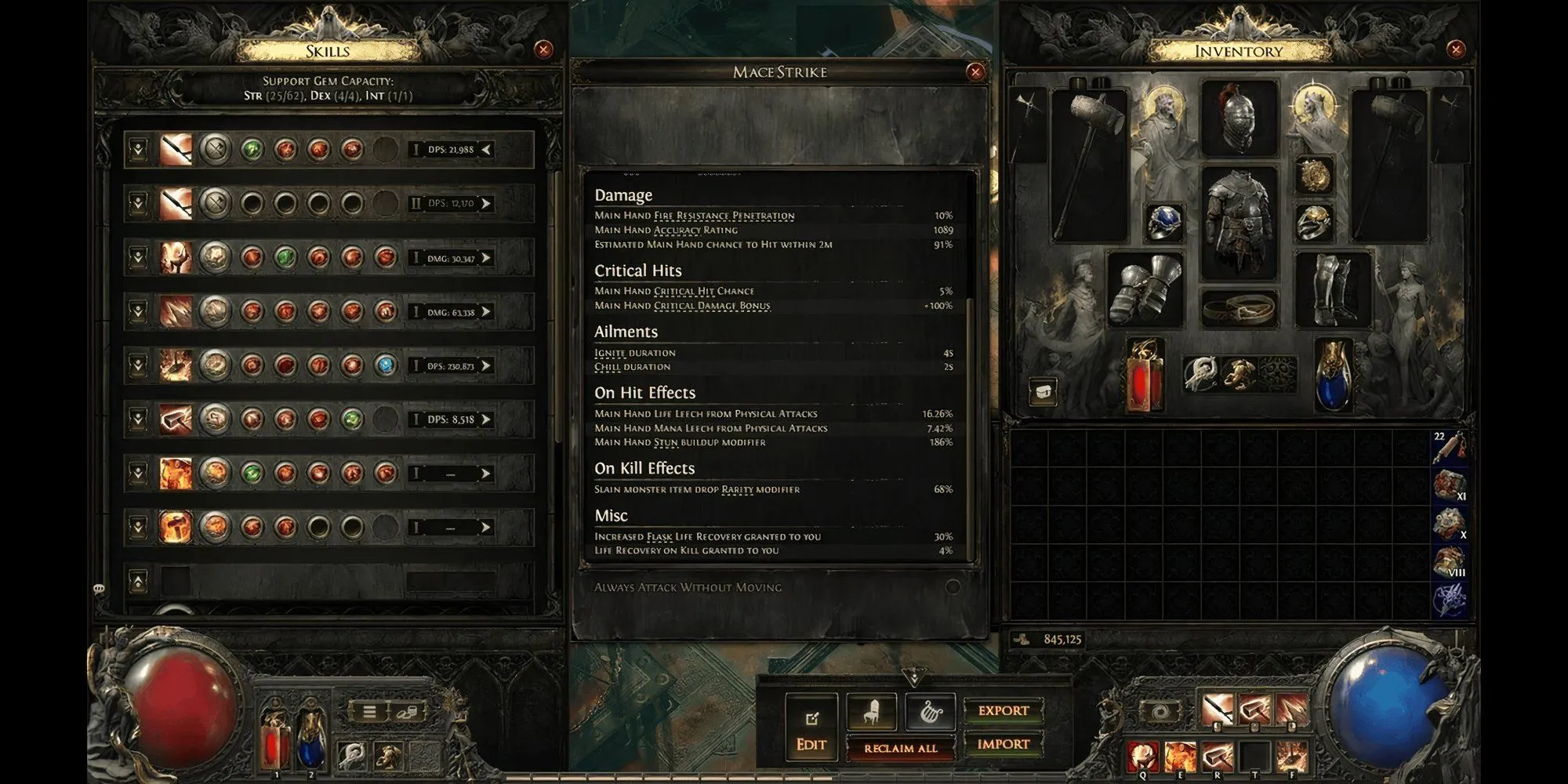 Showing stats, skills and armor for end game builds in Path of Exile 2