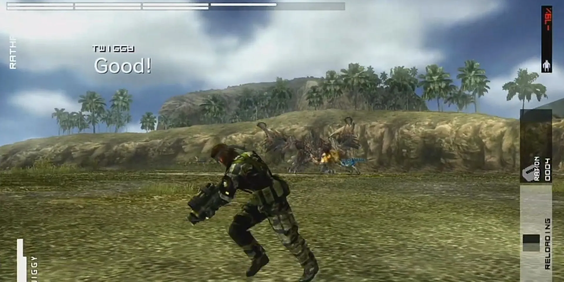 Snake chiến đấu với Rathalos trong Metal Gear Solid: Peace Walker