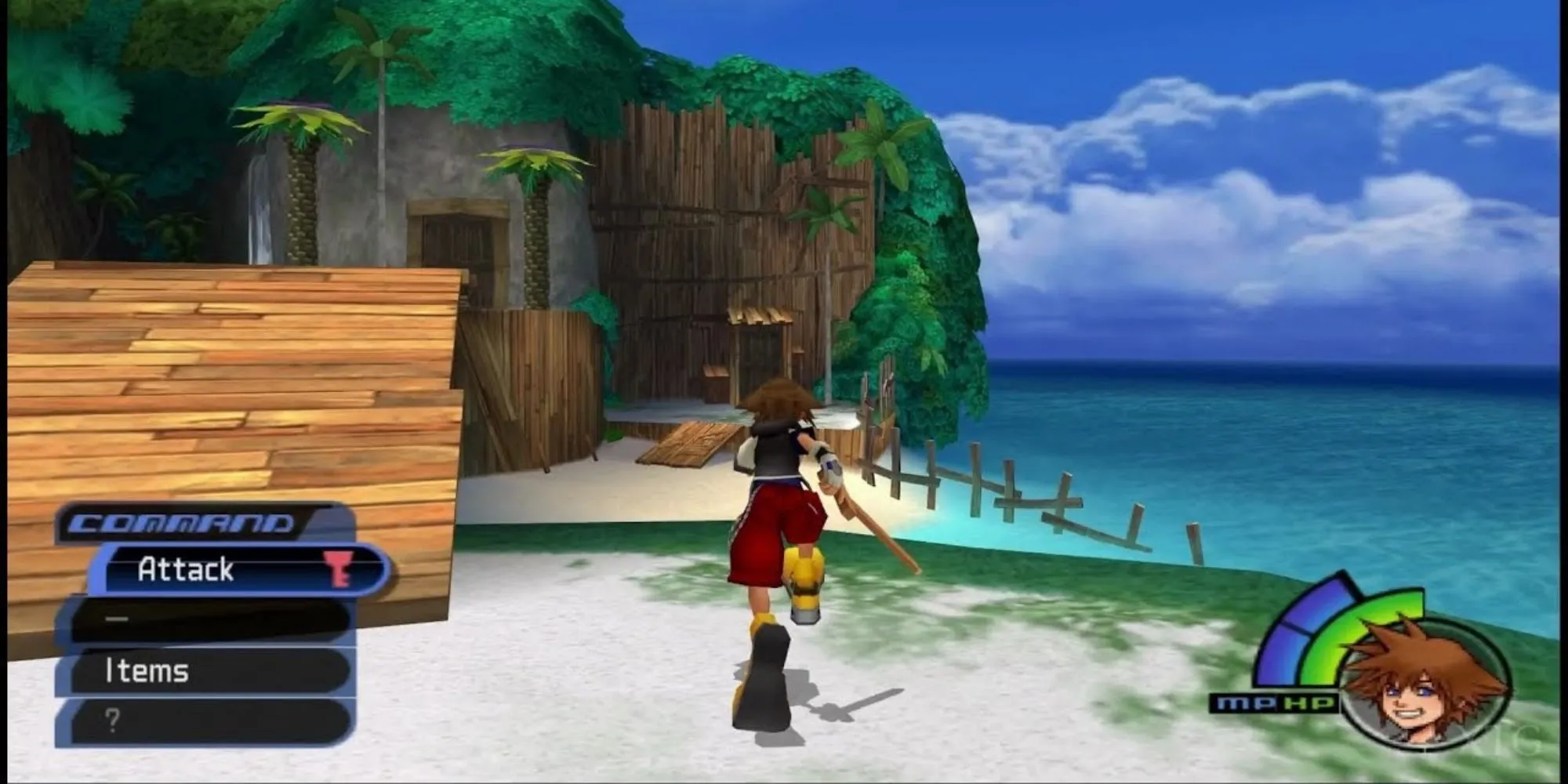 Sora, Donald và Goofy trong Kingdom Hearts trên PS2, một tựa game nhập vai hành động kinh điển nhưng đã cũ