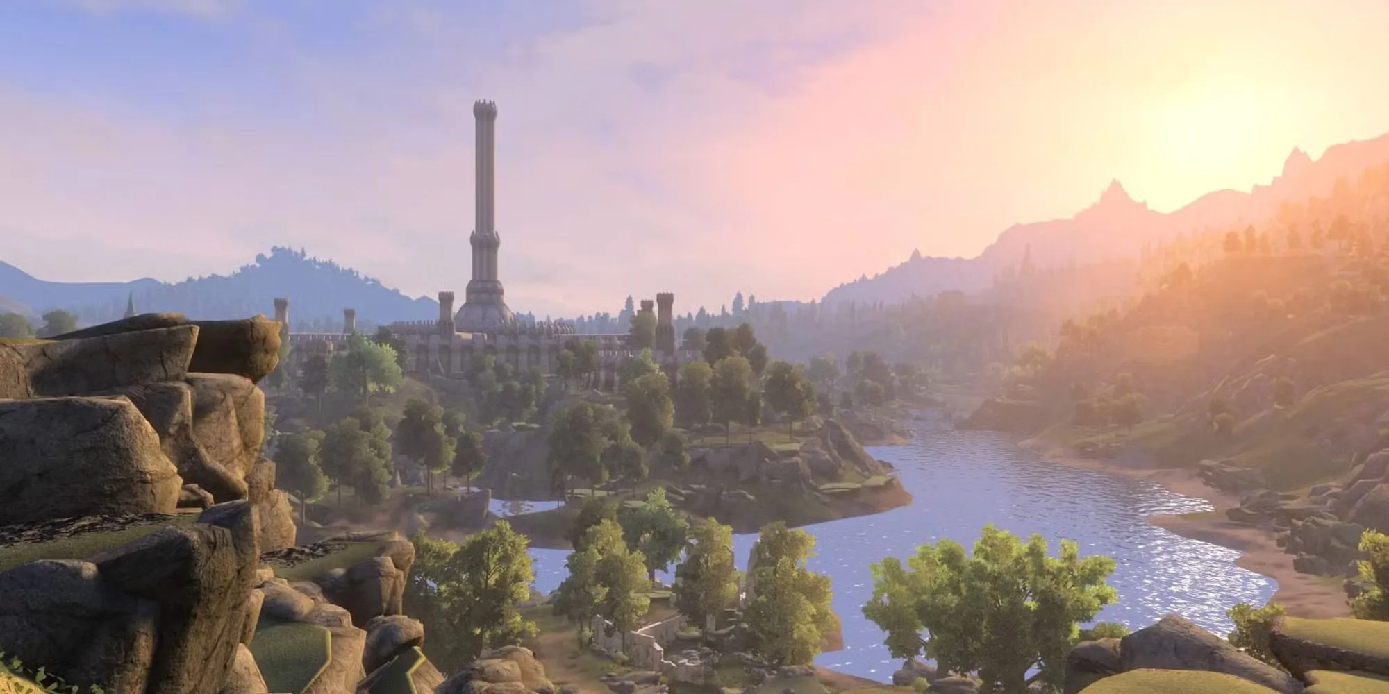 Thành phố Imperial City trong bản mod Skyblivion với đồ họa cải thiện