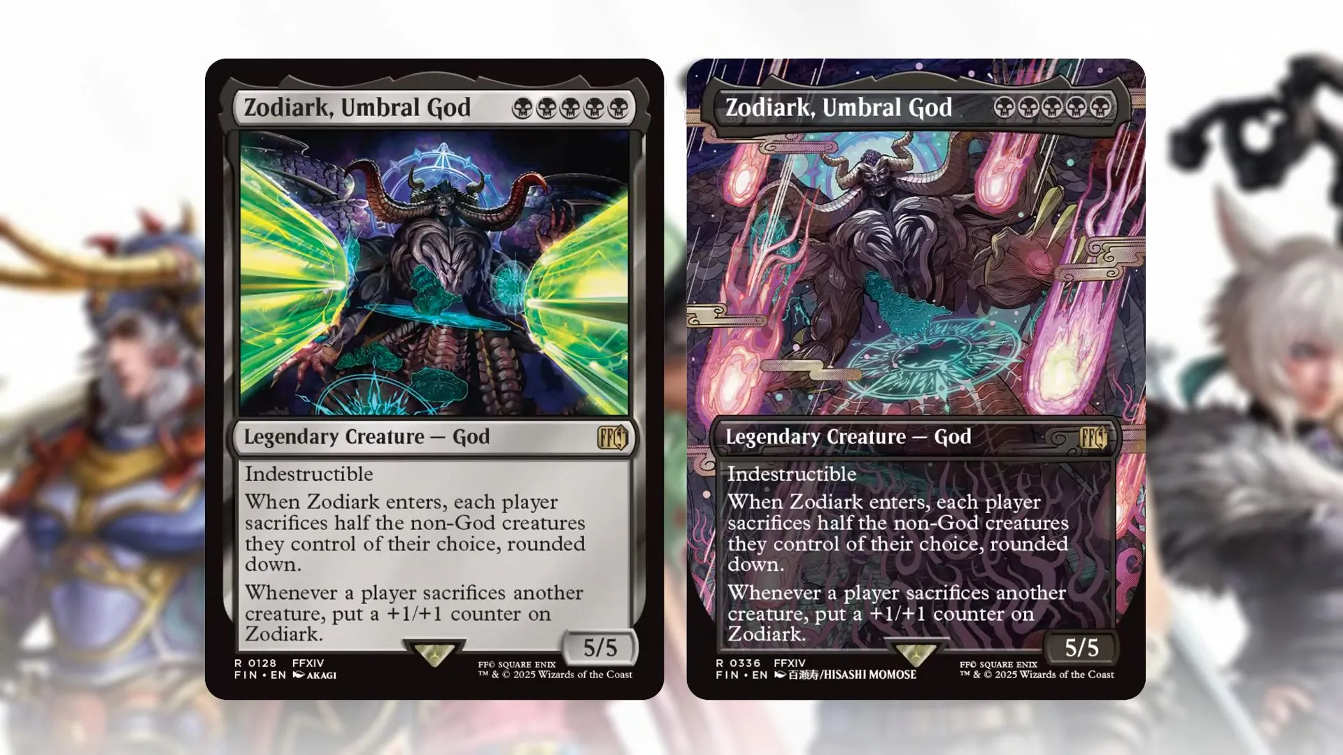 Thẻ bài sinh vật Zodiark trong bộ Magic The Gathering x Final Fantasy, minh họa cho hiệu ứng hy sinh trong game.
