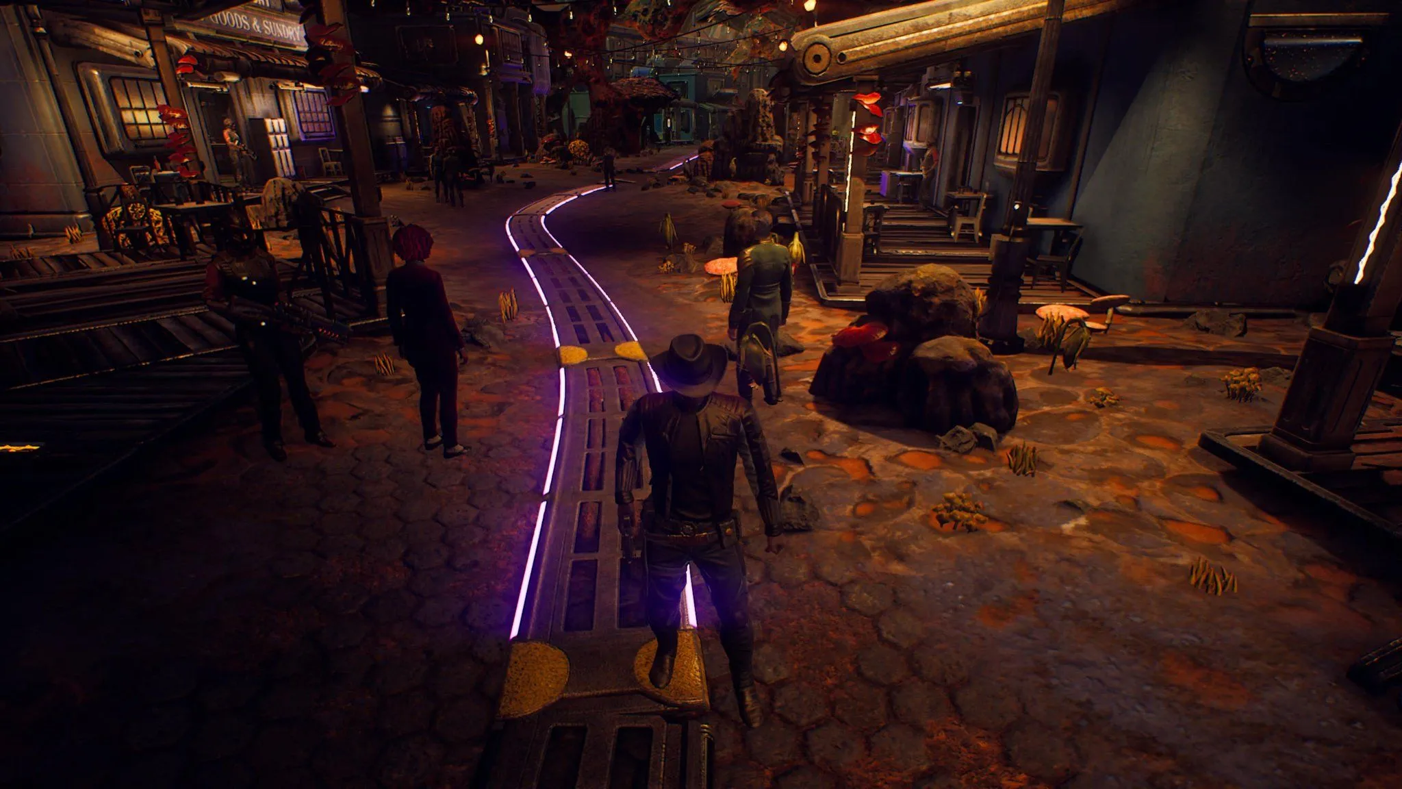 Thị trấn Fallbrook sầm uất trong The Outer Worlds với kiến trúc độc đáo