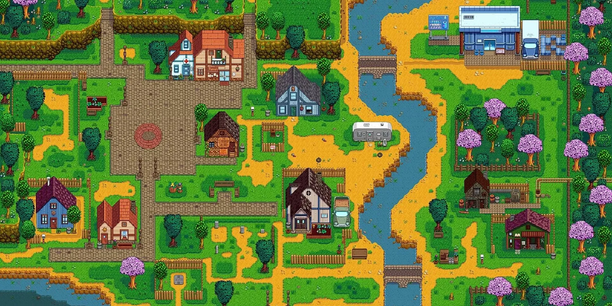 Thị trấn Pelican Town yên bình trong Stardew Valley