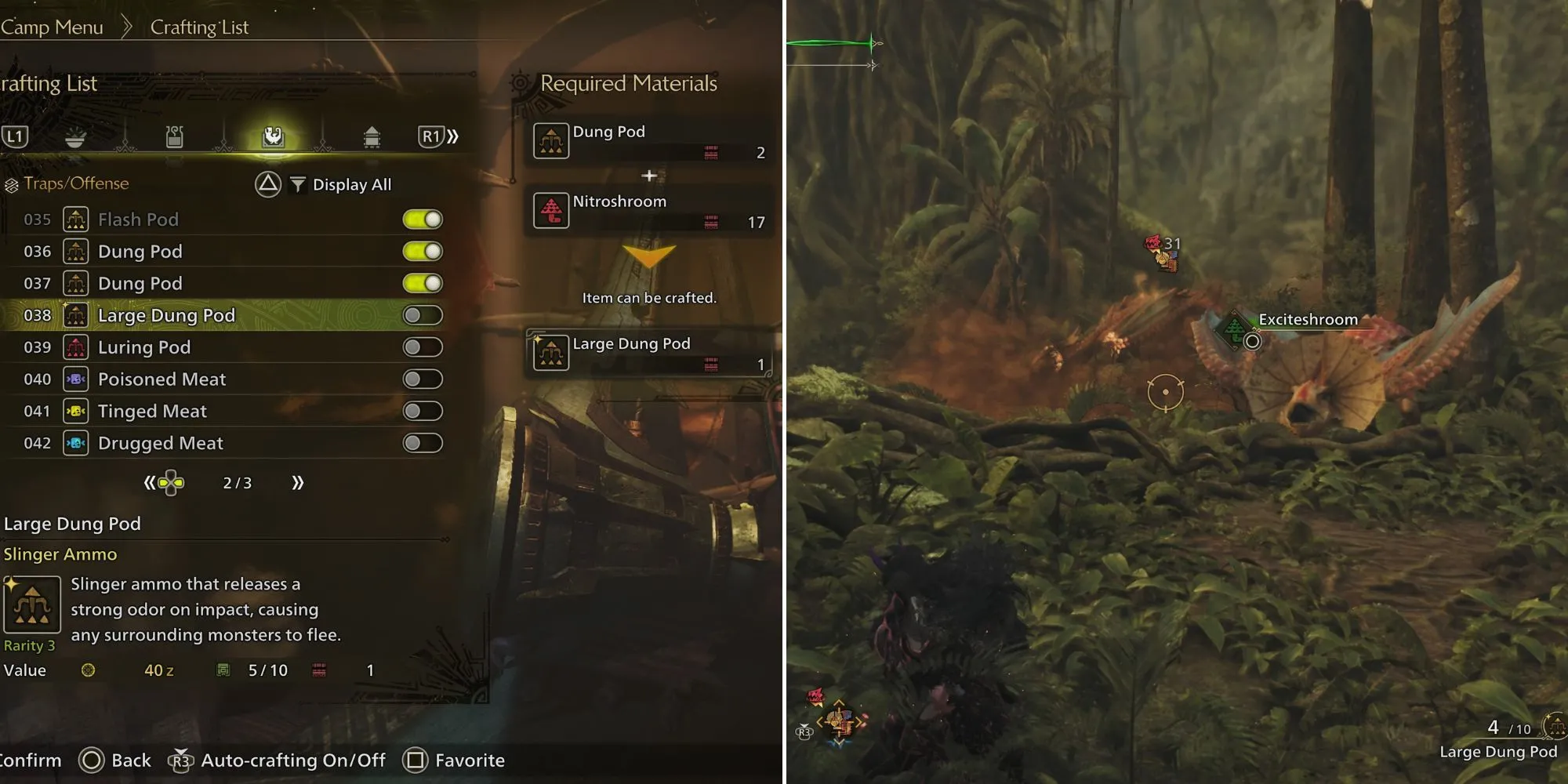 Thợ săn đang dụ một quái vật không mong muốn ra xa trong Monster Hunter Wilds