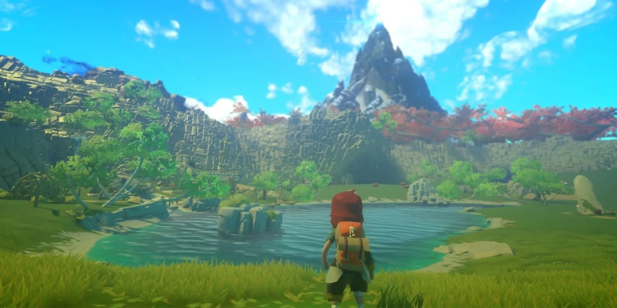 Toàn cảnh hùng vĩ trong Yonder: The Cloud Catcher Chronicles lúc hoàng hôn