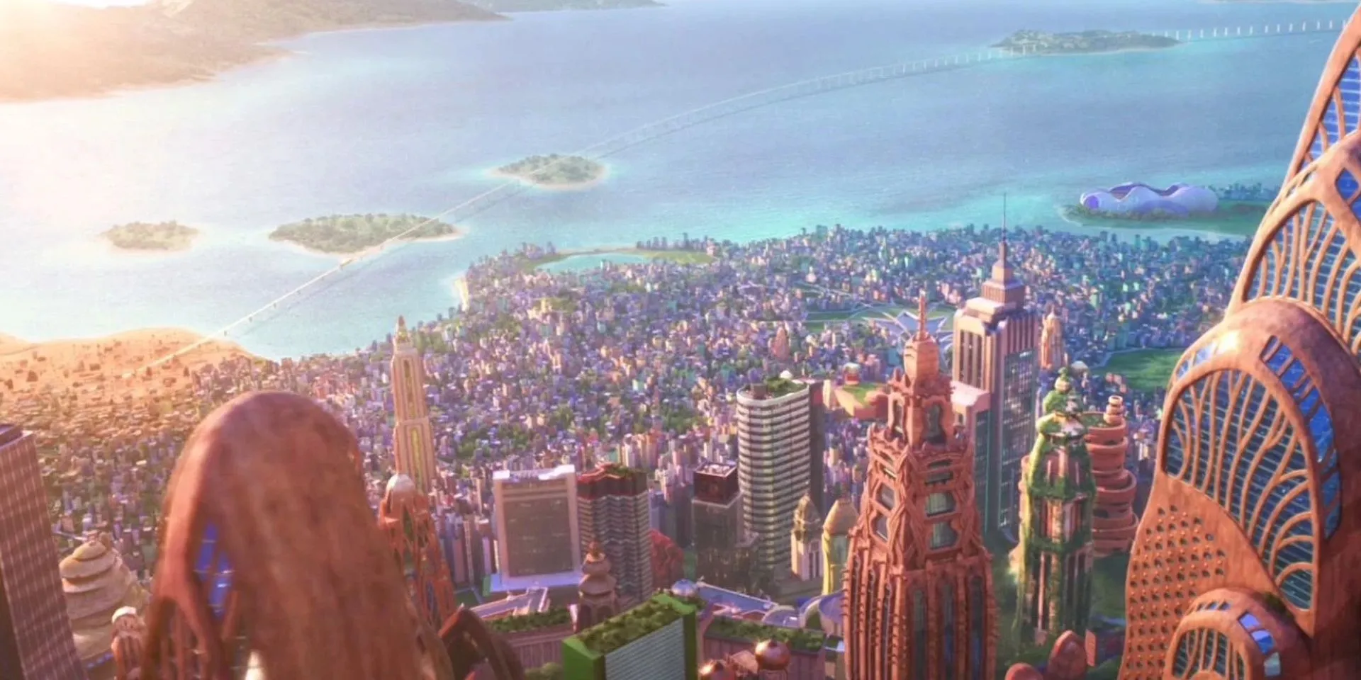 Toàn cảnh thành phố Zootopia với các khu vực sinh thái đa dạng cho động vật