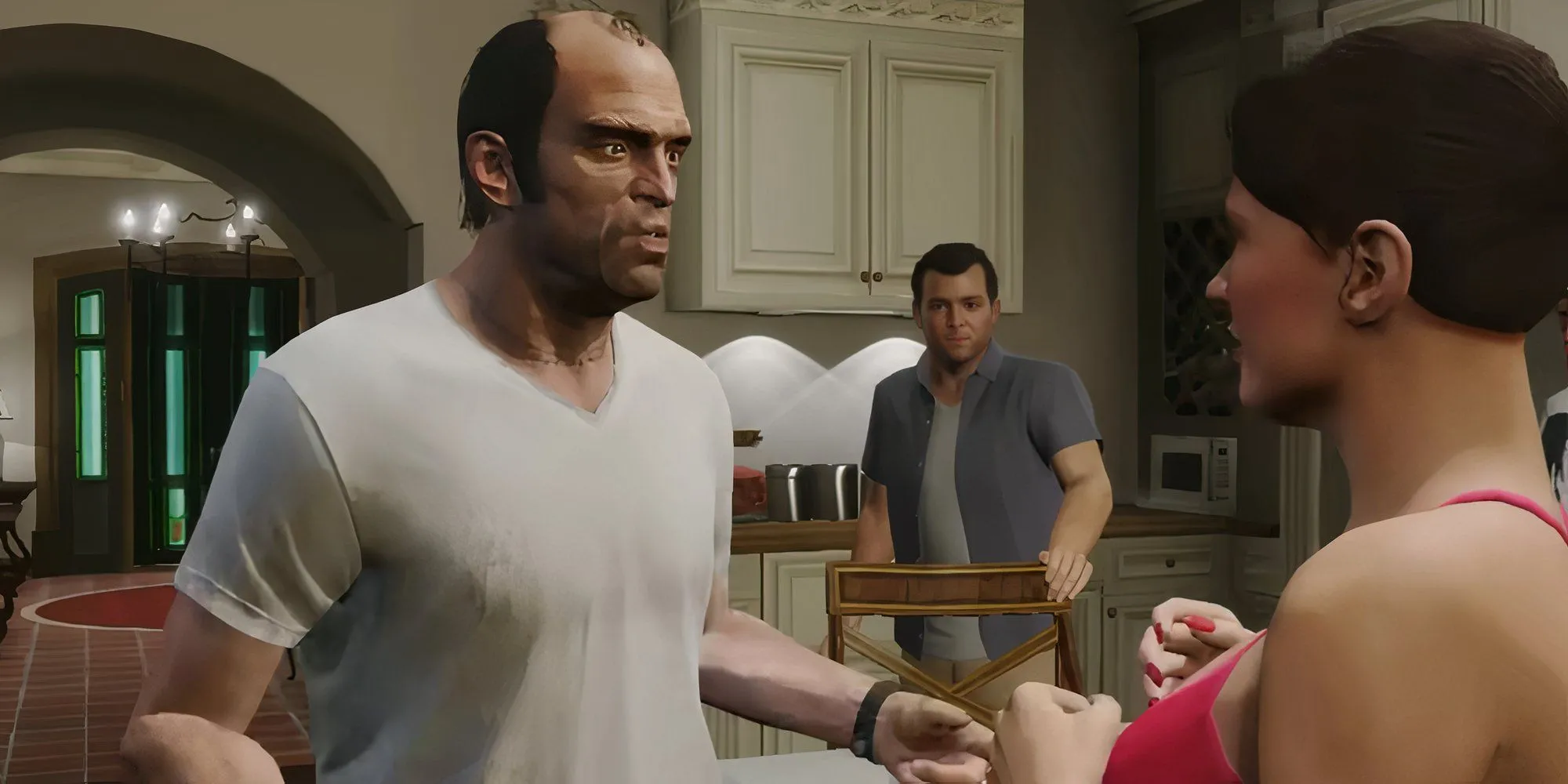 Trevor Philips GTA 5 đối mặt Amanda và Michael