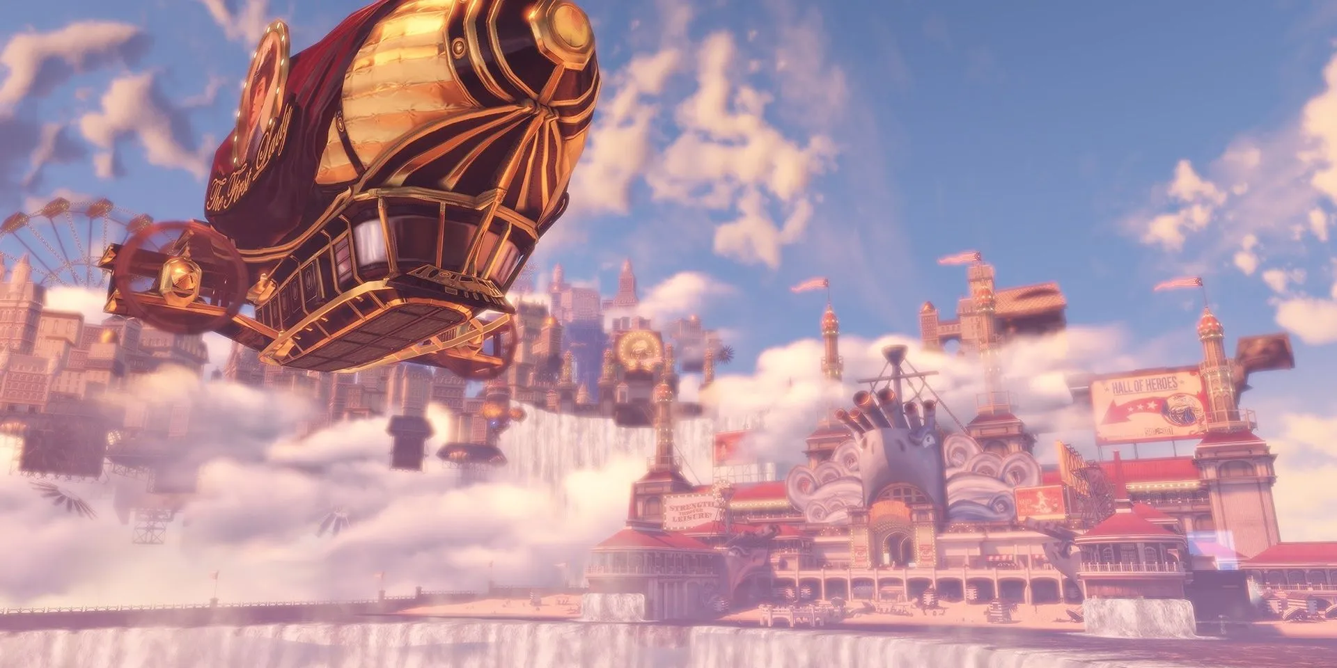Vịnh Battleship Bay rực rỡ trong BioShock Infinite - Một trong những địa điểm đáng nhớ của Columbia