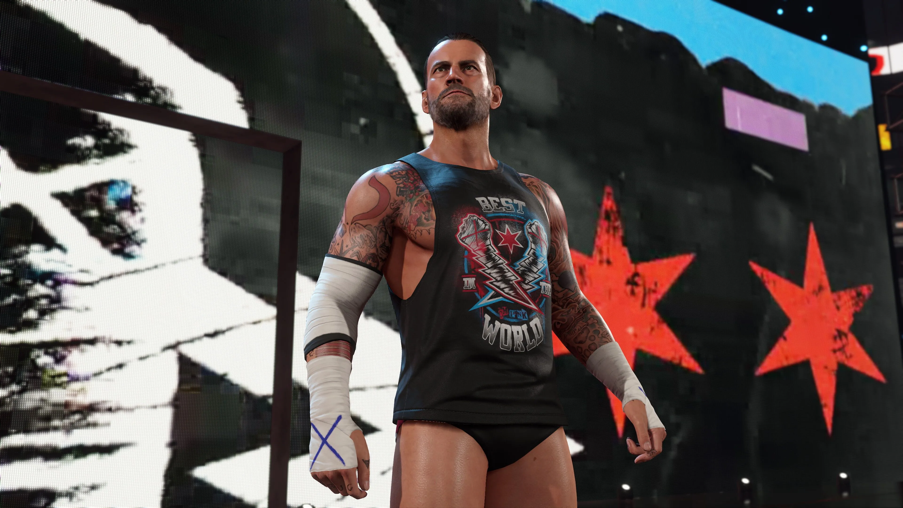 Võ sĩ bước vào sàn đấu trong WWE 2K25
