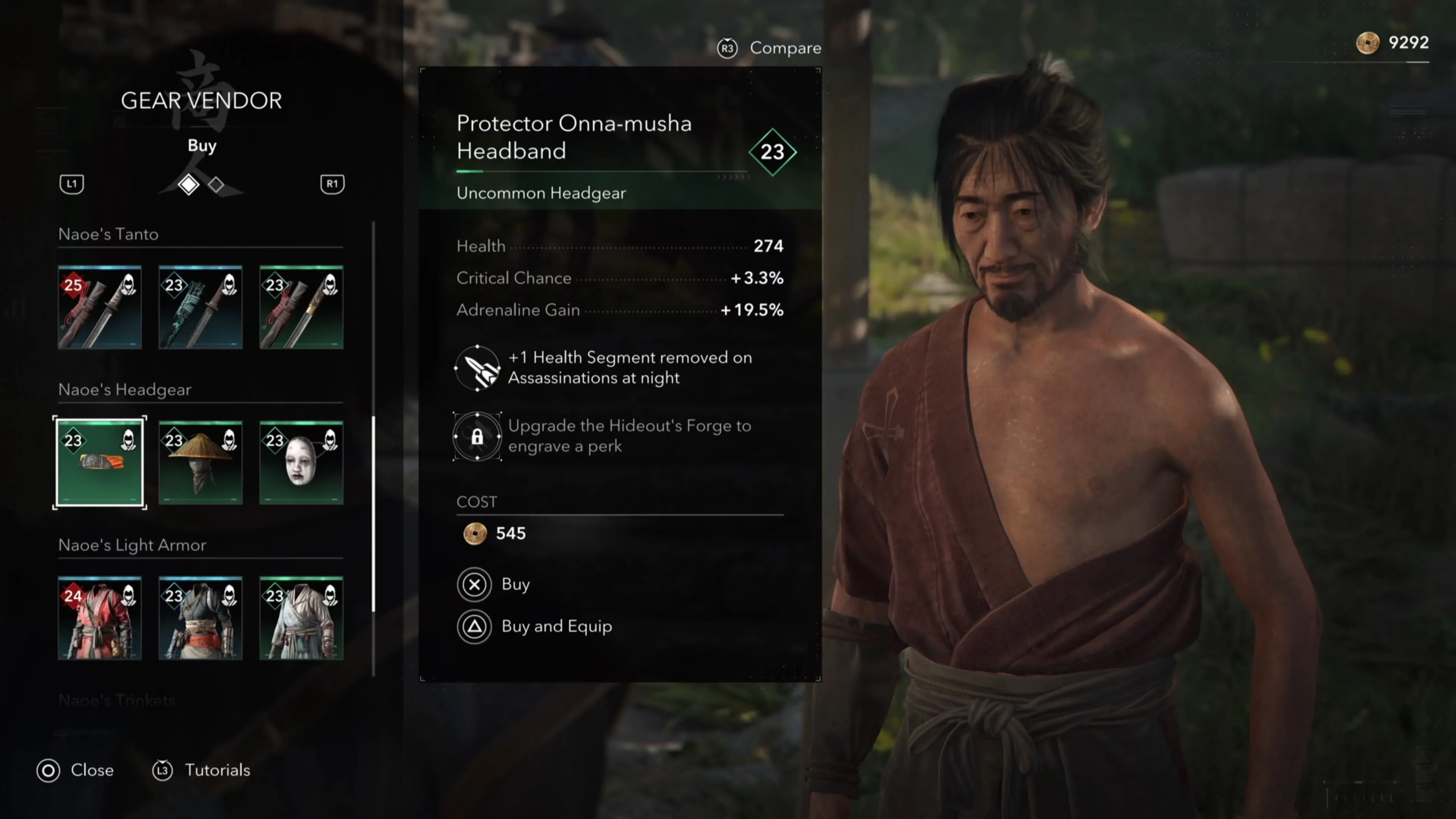 Yasuke báo cáo cho Nakamura Tadashige sau nhiệm vụ Astray trong AC Shadows