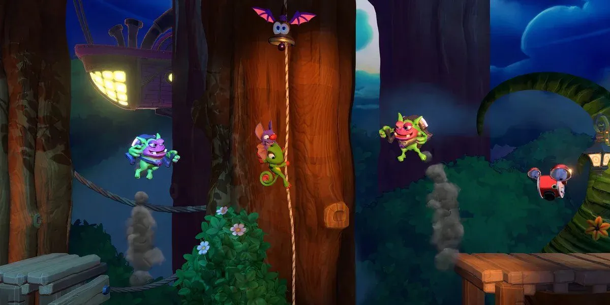 Yooka và Laylee trong Yooka-Laylee and the Impossible Lair, tựa game platform khó nhằn nơi bạn có thể thử thách trùm cuối Capital B sớm.