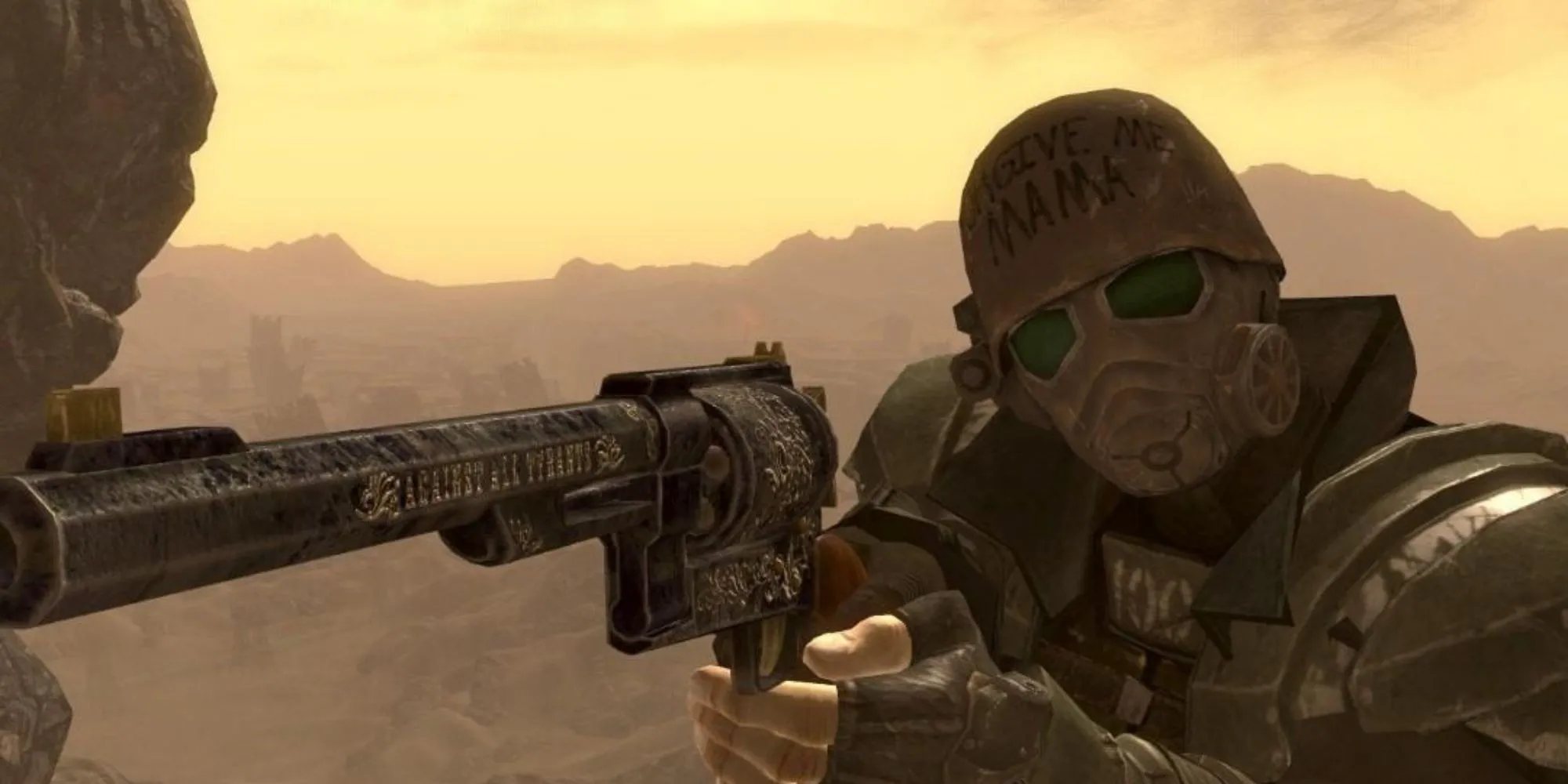 zenimax obsidian rpg fallout new vegas weapon frame ncr ranger armor and handgun