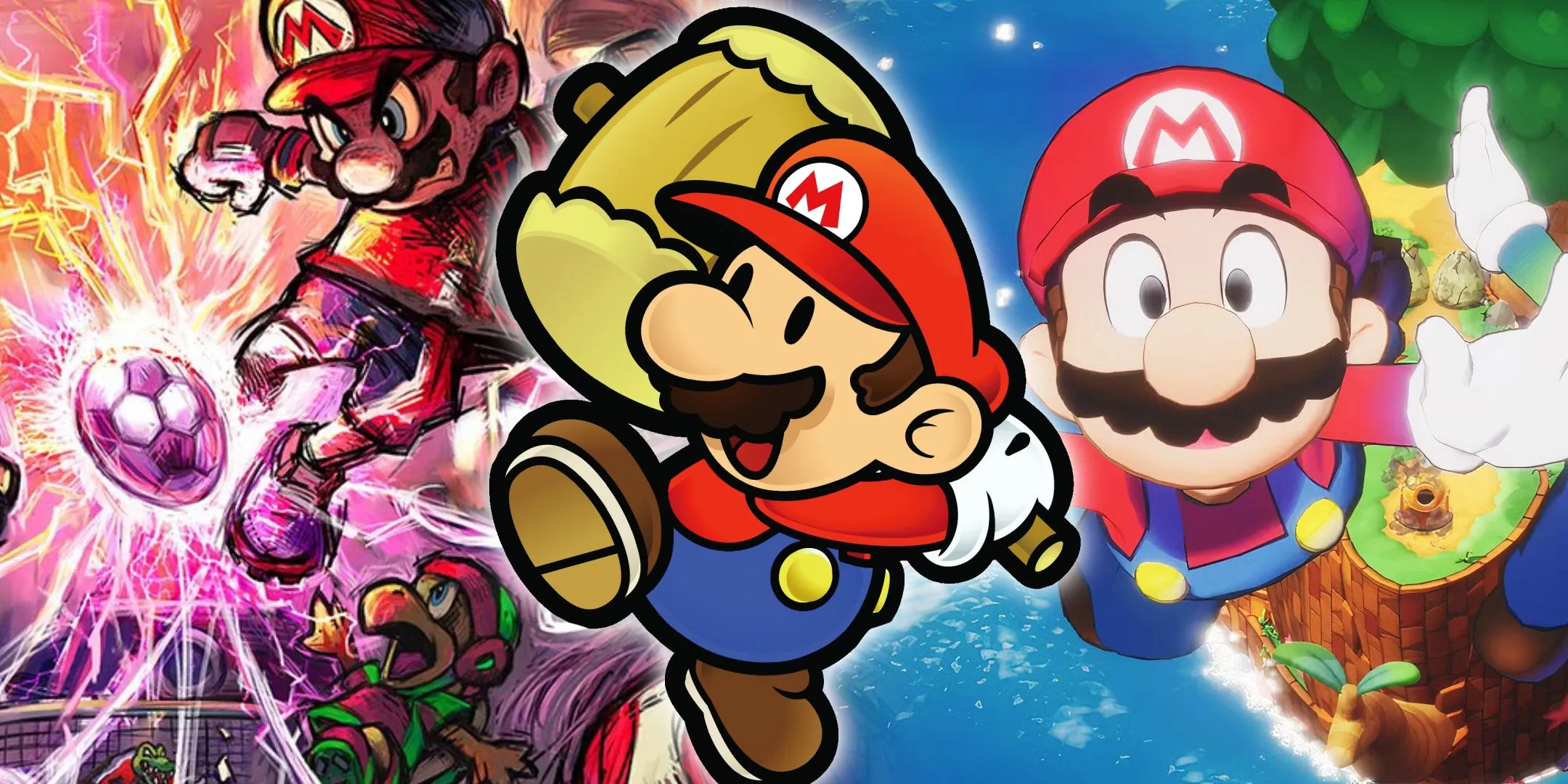 Ảnh minh họa các phong cách đồ họa đa dạng trong series game Mario