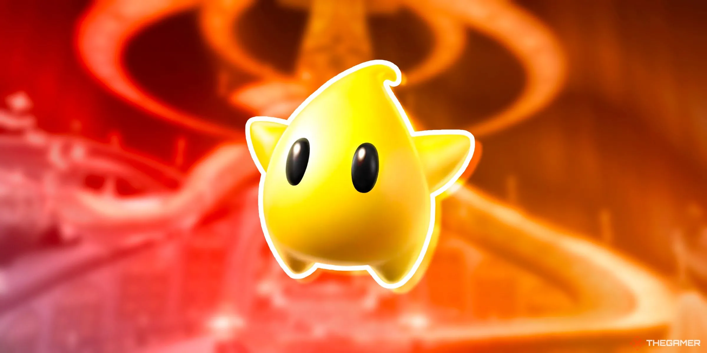 Một Luma màu vàng trên đường đua Starview Peak trong Mario Kart World