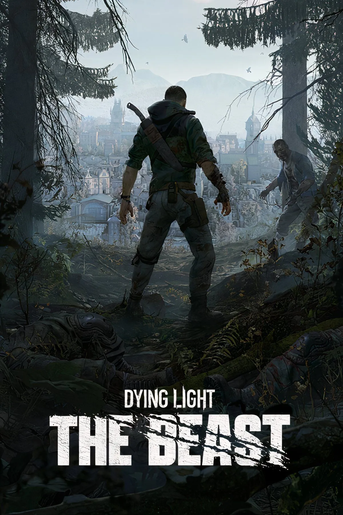 Ảnh bìa chính thức của Dying Light The Beast, thể hiện không khí căng thẳng và hành động sinh tồn đặc trưng