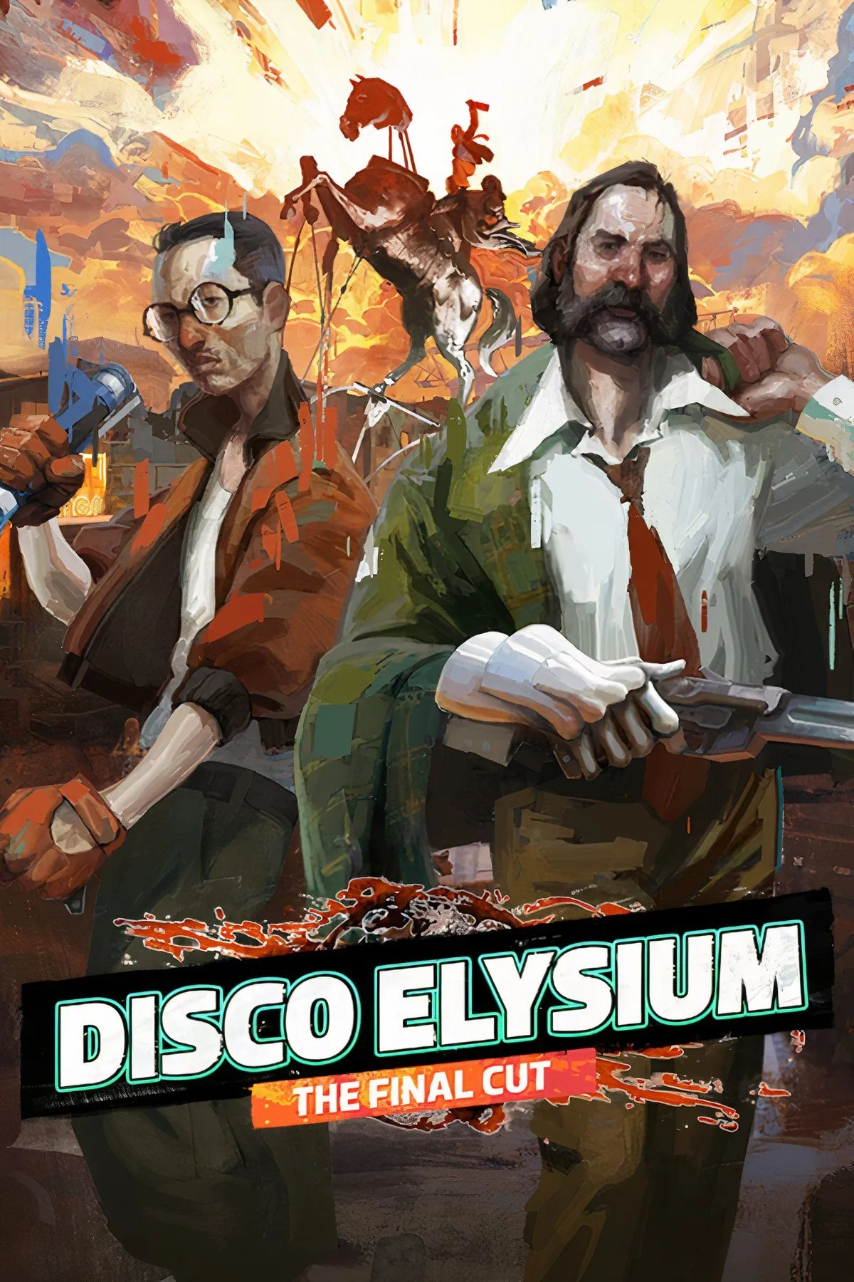 Ảnh bìa game Disco Elysium, với phong cách nghệ thuật độc đáo, thể hiện không khí trinh thám tâm lý của tựa game RPG đặc biệt.