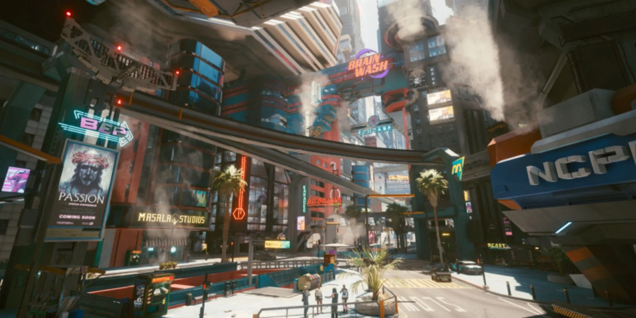 Ánh đèn neon rực rỡ và cuộc sống nhộn nhịp tại Night City của Cyberpunk 2077