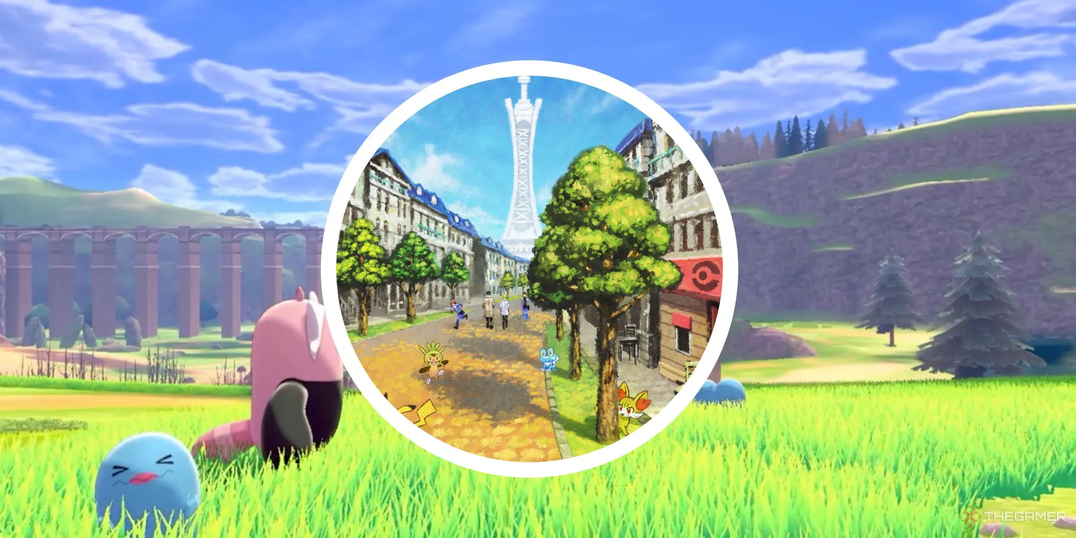 Bản đồ Pokémon Sword and Shield với hình ảnh trung tâm thành phố Lumiose