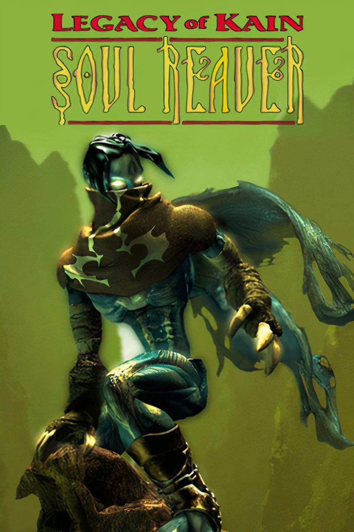 Bức ảnh bìa của Legacy of Kain: Soul Reaver, khắc họa Raziel đứng trước vực thẳm Abyss, một địa điểm kinh hoàng nhưng tuyệt đẹp.