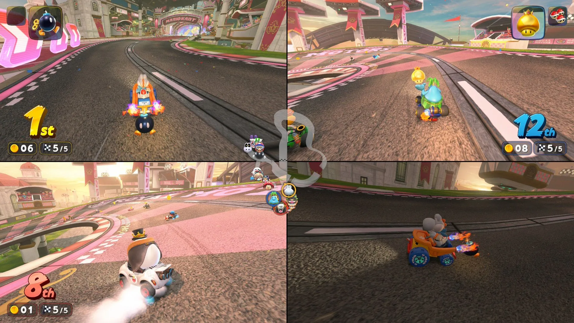 Cảnh đua xe hỗn loạn nhưng hấp dẫn với 24 người chơi trong Mario Kart World