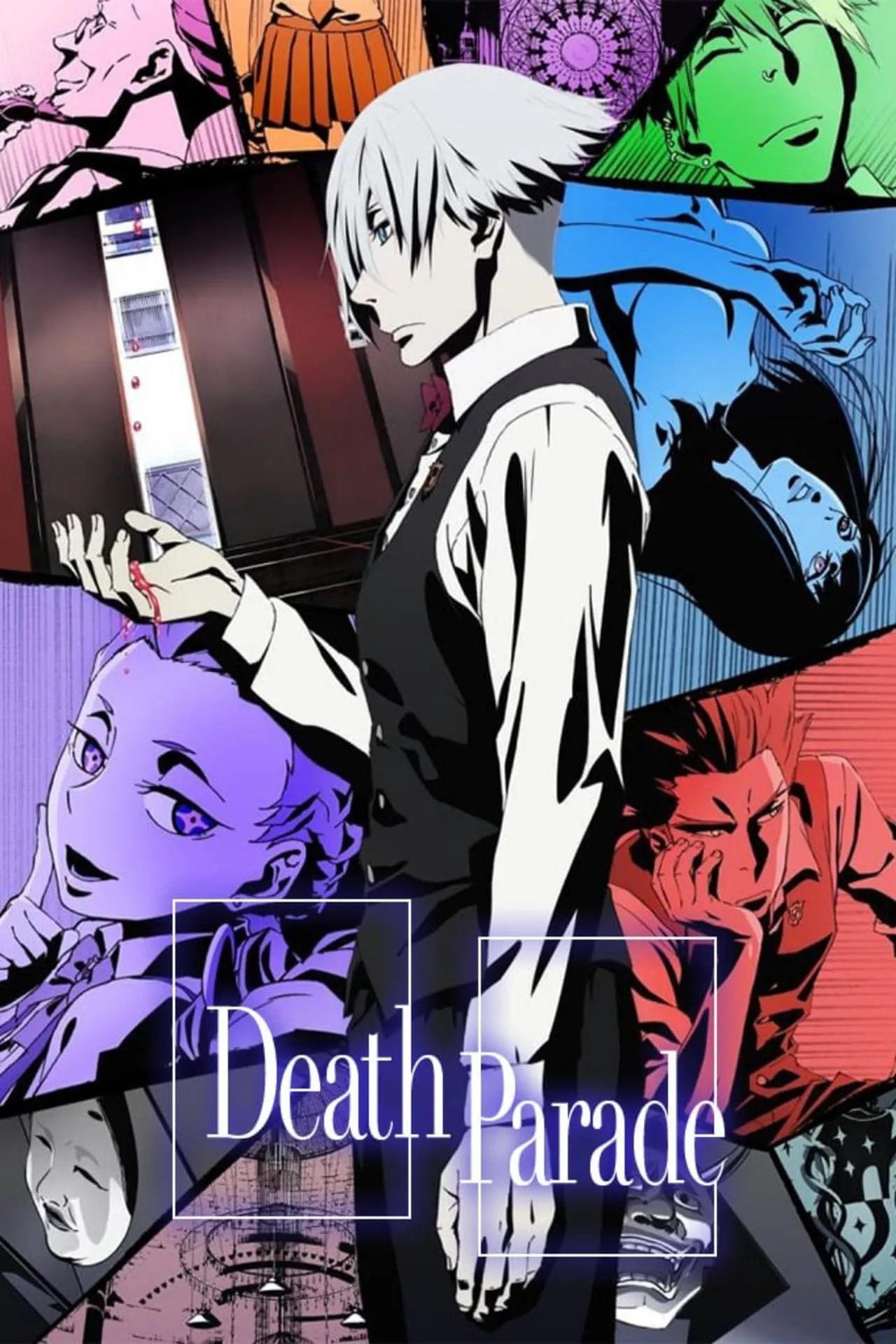 Decim, trọng tài phán xét linh hồn trong Death Parade, với ánh mắt điềm tĩnh