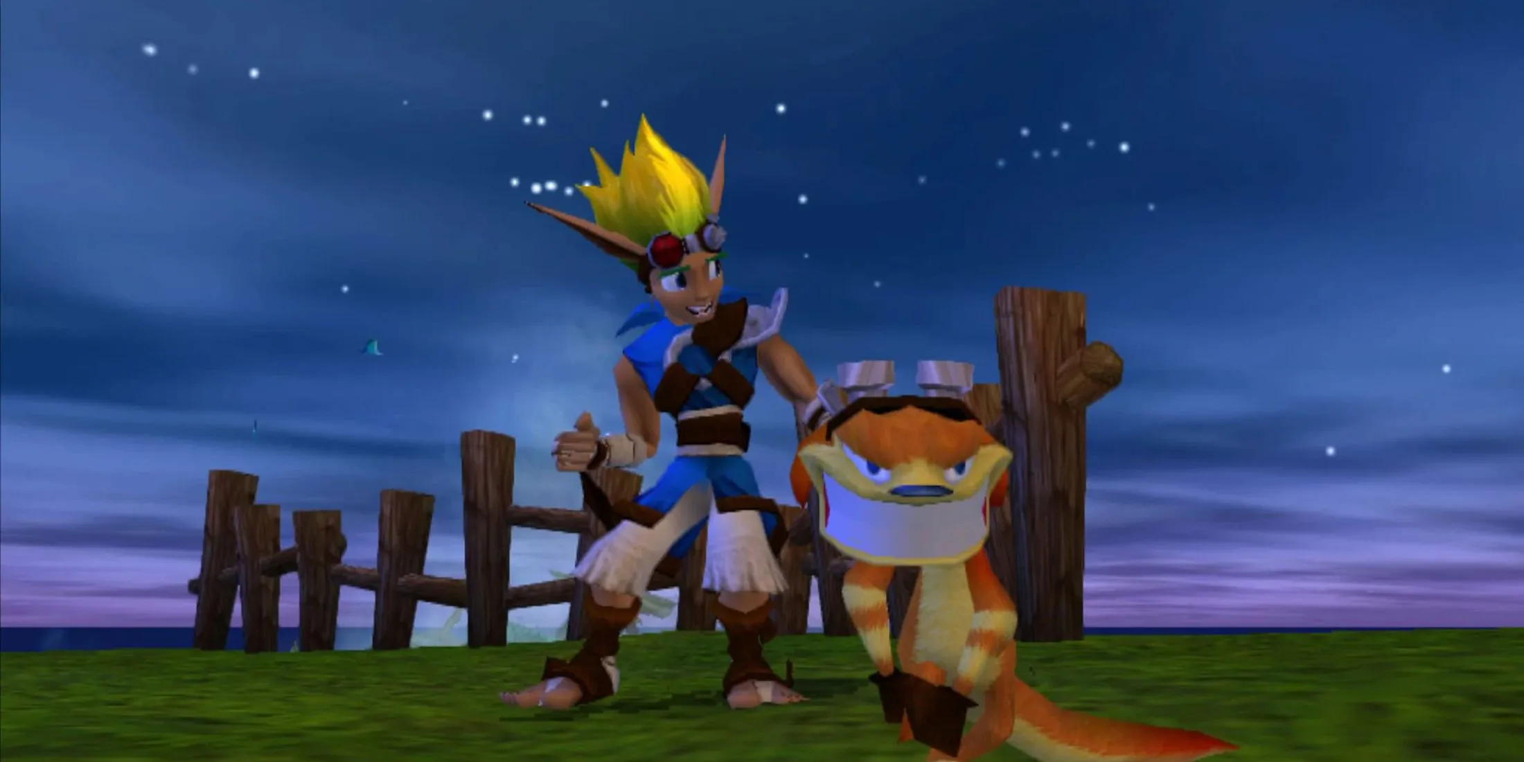 Đồng hành Daxter hài hước trong game platformer Jak and Daxter PS2