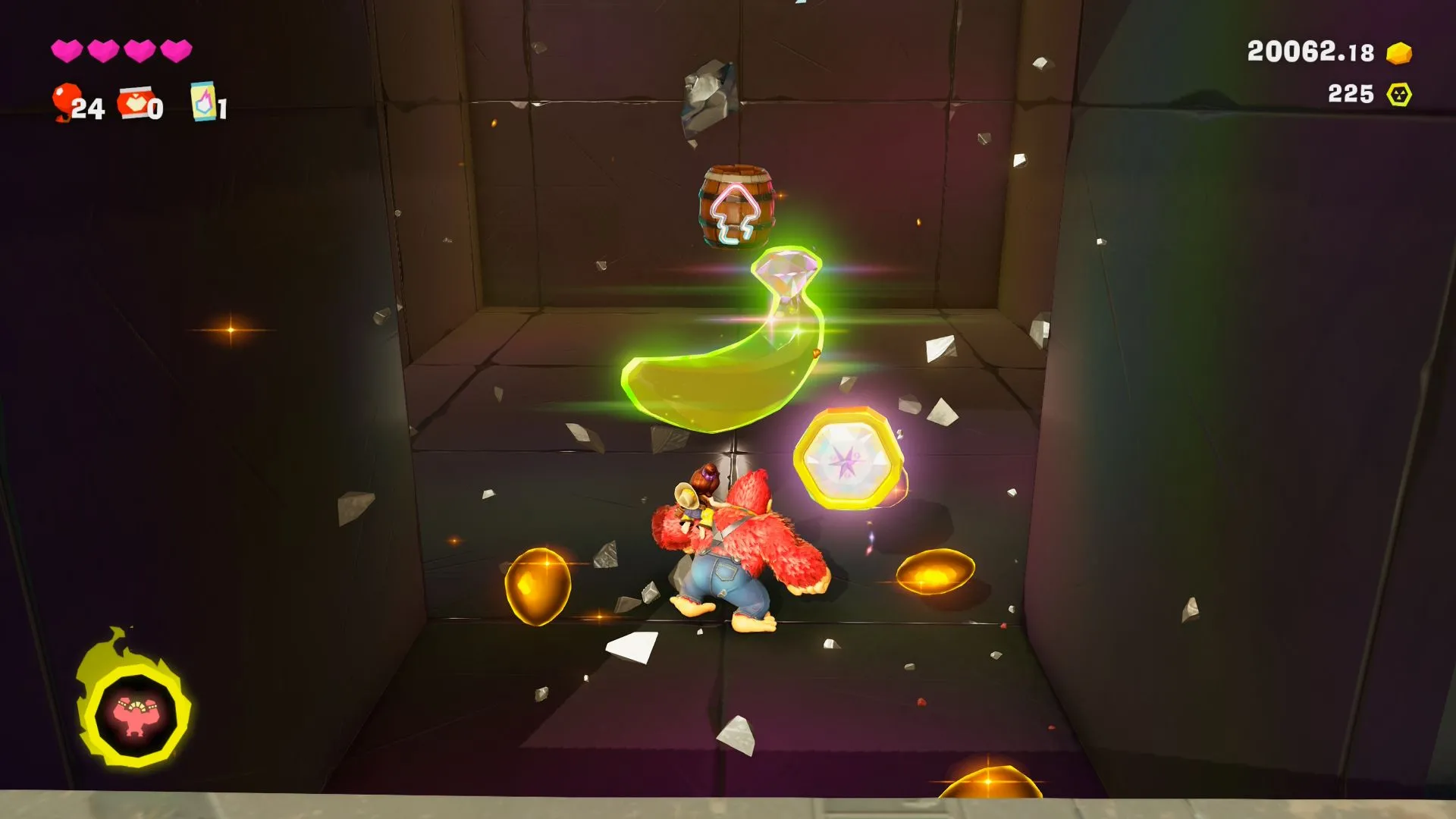 Donkey Kong Bananza Stompy Ascent: Vị trí Banandium Gem đầu tiên ẩn sau bức tường vỡ