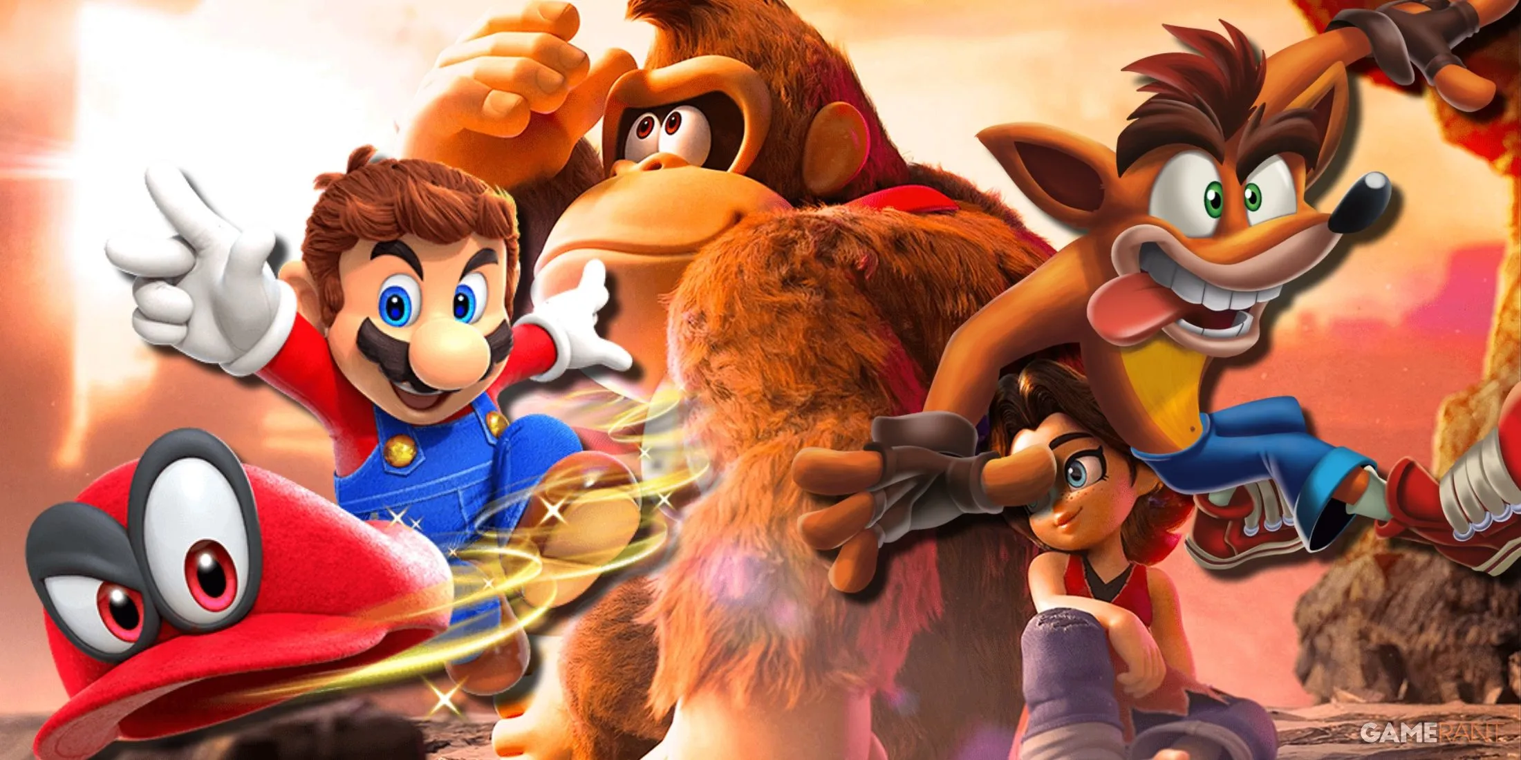 Donkey Kong Bananza với góc nhìn camera thông minh hỗ trợ lối chơi platformer 3D