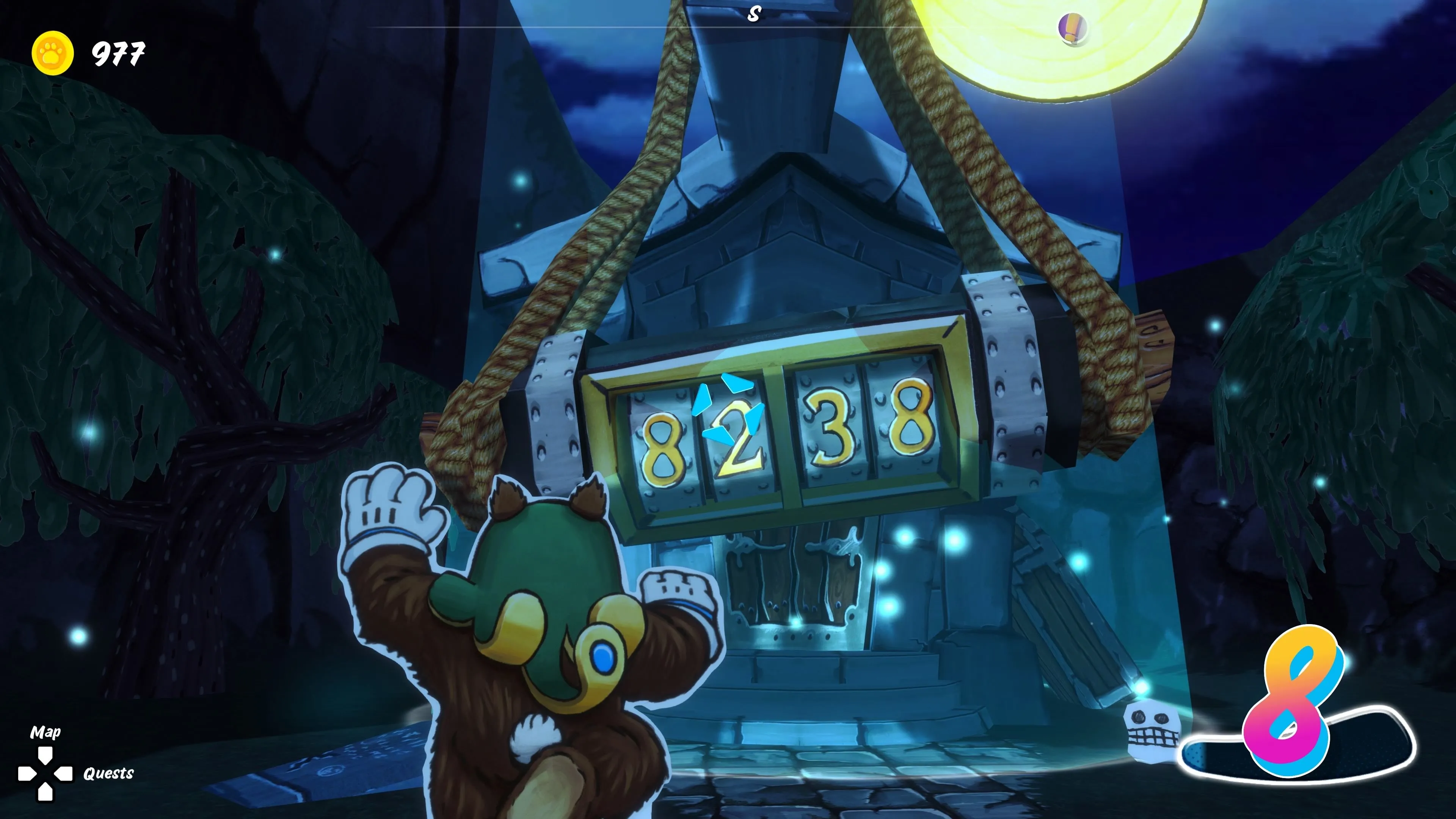 Giao diện giải đố khóa màu trong game Ruffy and the Riverside