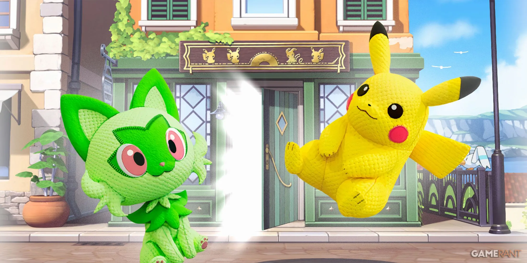 Giao diện giải đố trong Pokemon Friends với các hình khối nhiều màu sắc và Pokémon đáng yêu.