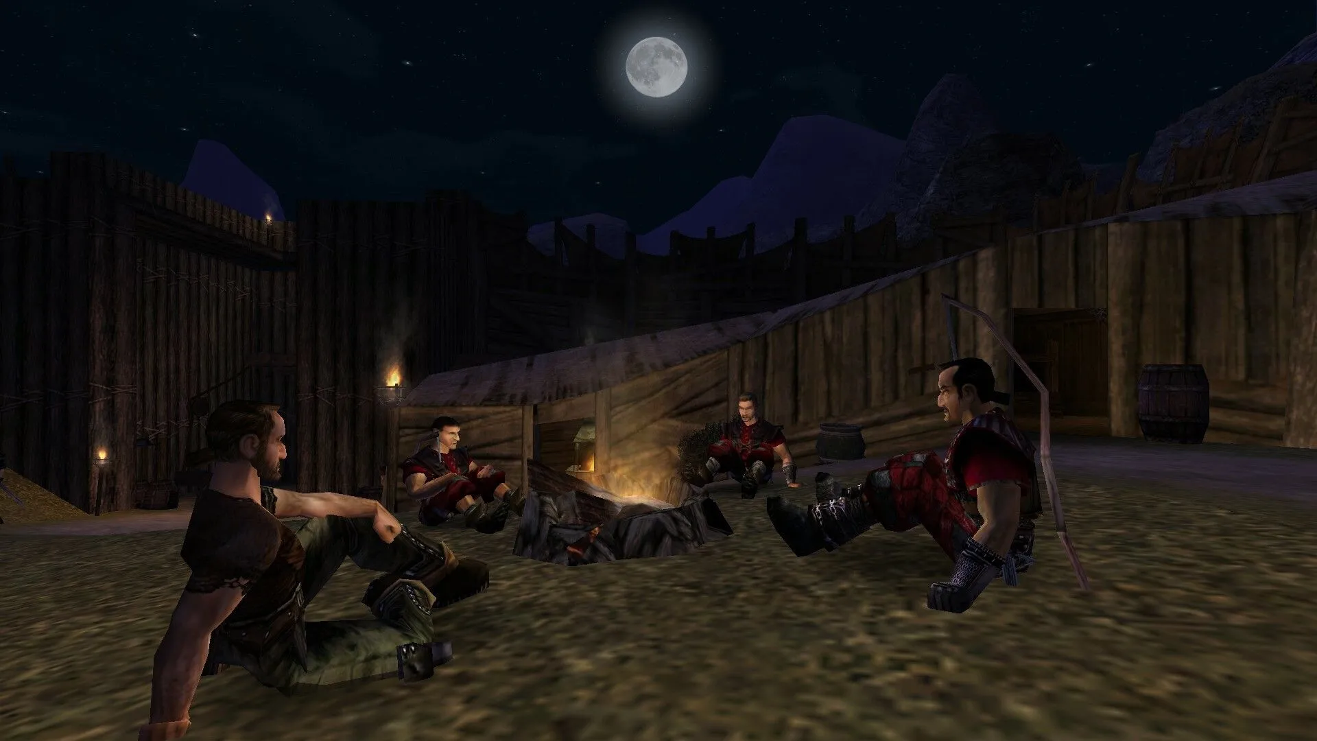 Góc nhìn từ trong game Gothic, cho thấy môi trường giả tưởng chi tiết và thiết kế kiến trúc độc đáo.
