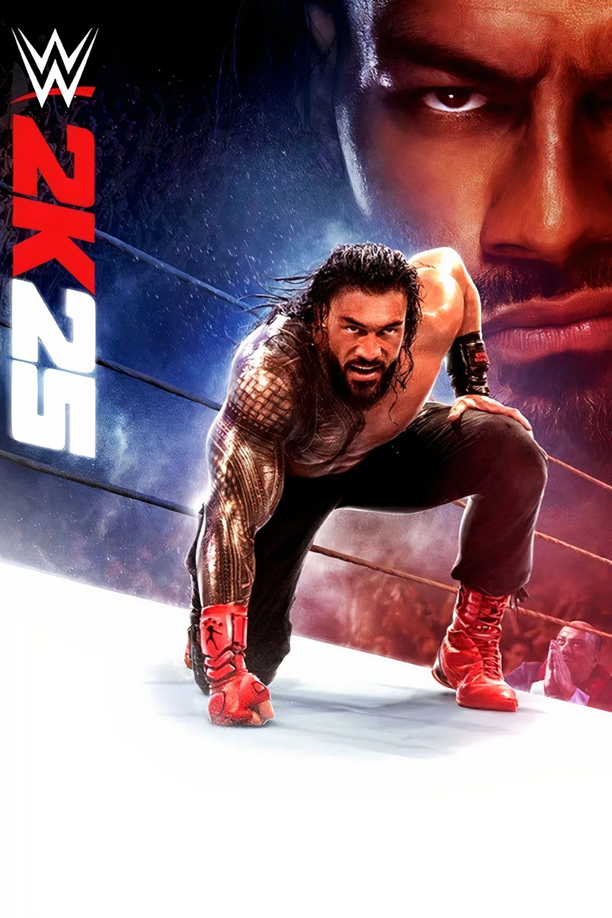 Hình ảnh bìa chính thức của game WWE 2K25, thể hiện sự hoành tráng nhưng lại thiếu vắng tính năng sáng tạo cộng đồng trên Nintendo Switch 2.