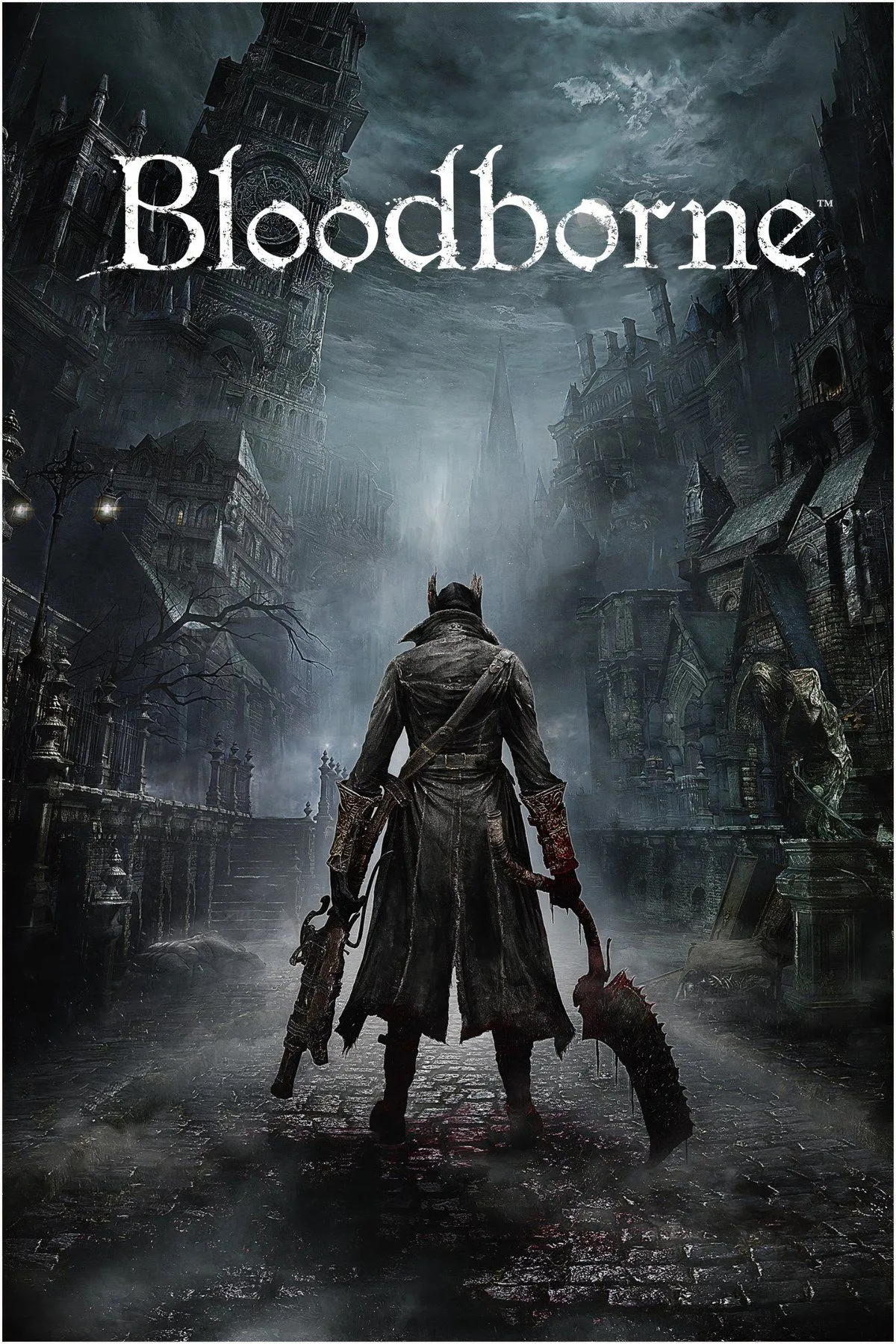 Hình ảnh bìa của Bloodborne, tựa game hành động nhập vai Gothic của FromSoftware