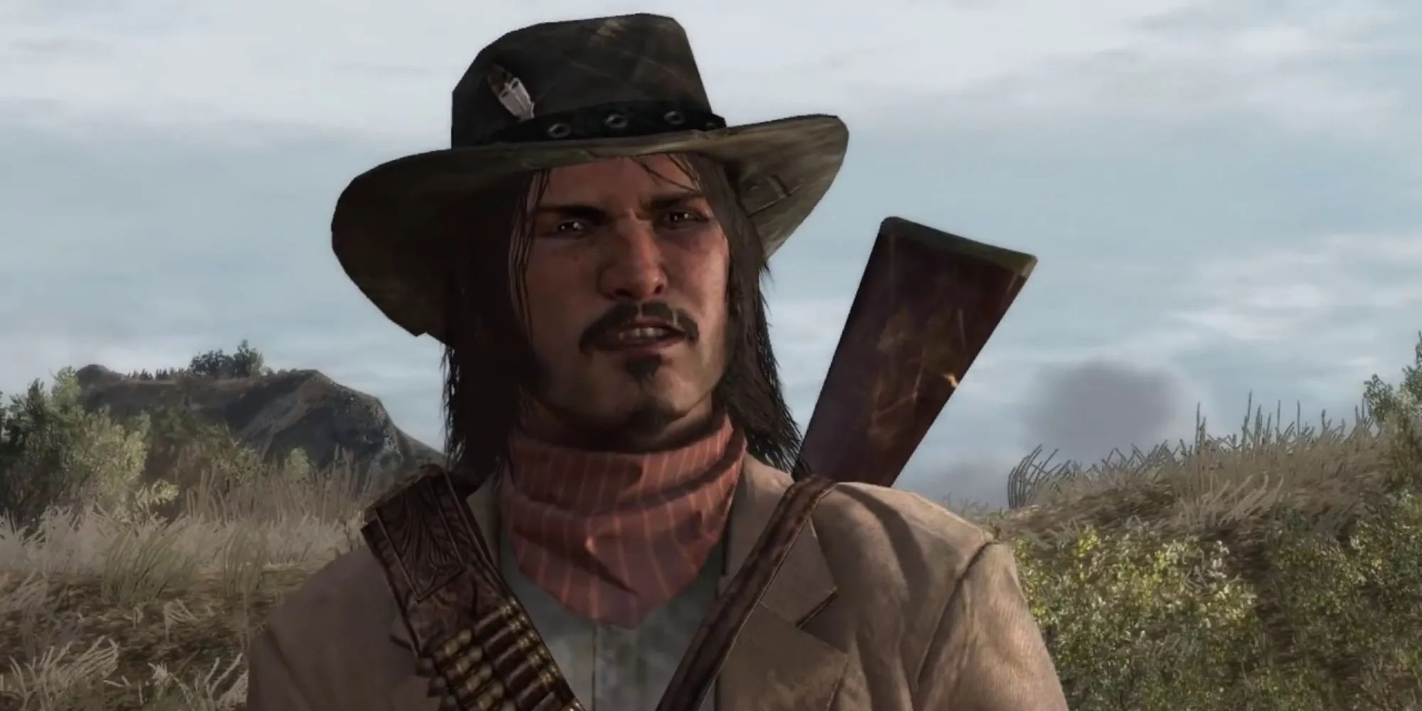 Jack Marston trong Red Dead Redemption với vẻ ngoài phong trần của một kẻ sống ngoài vòng pháp luật, trông trưởng thành hơn nhiều so với tuổi 19.