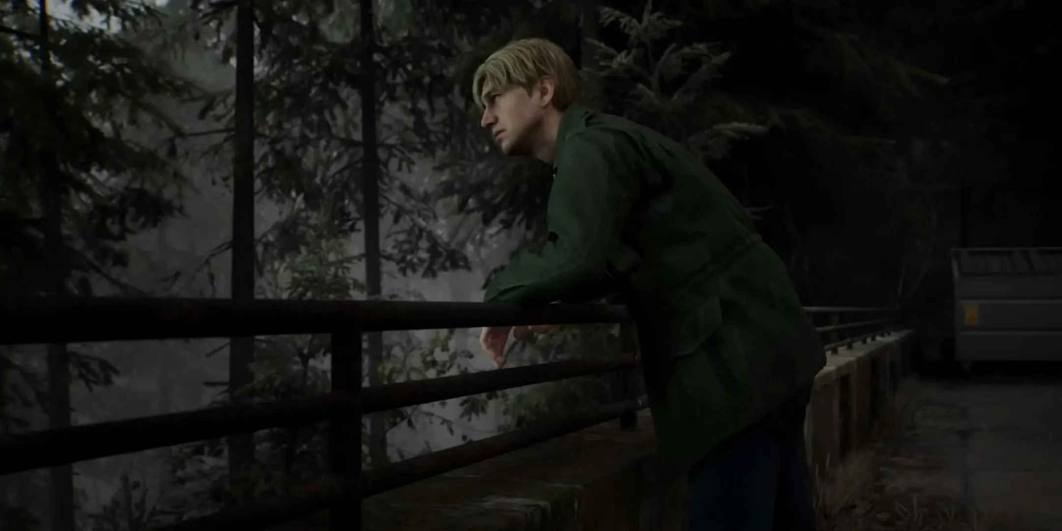 James nhìn khu rừng trong Silent Hill 2 Remake