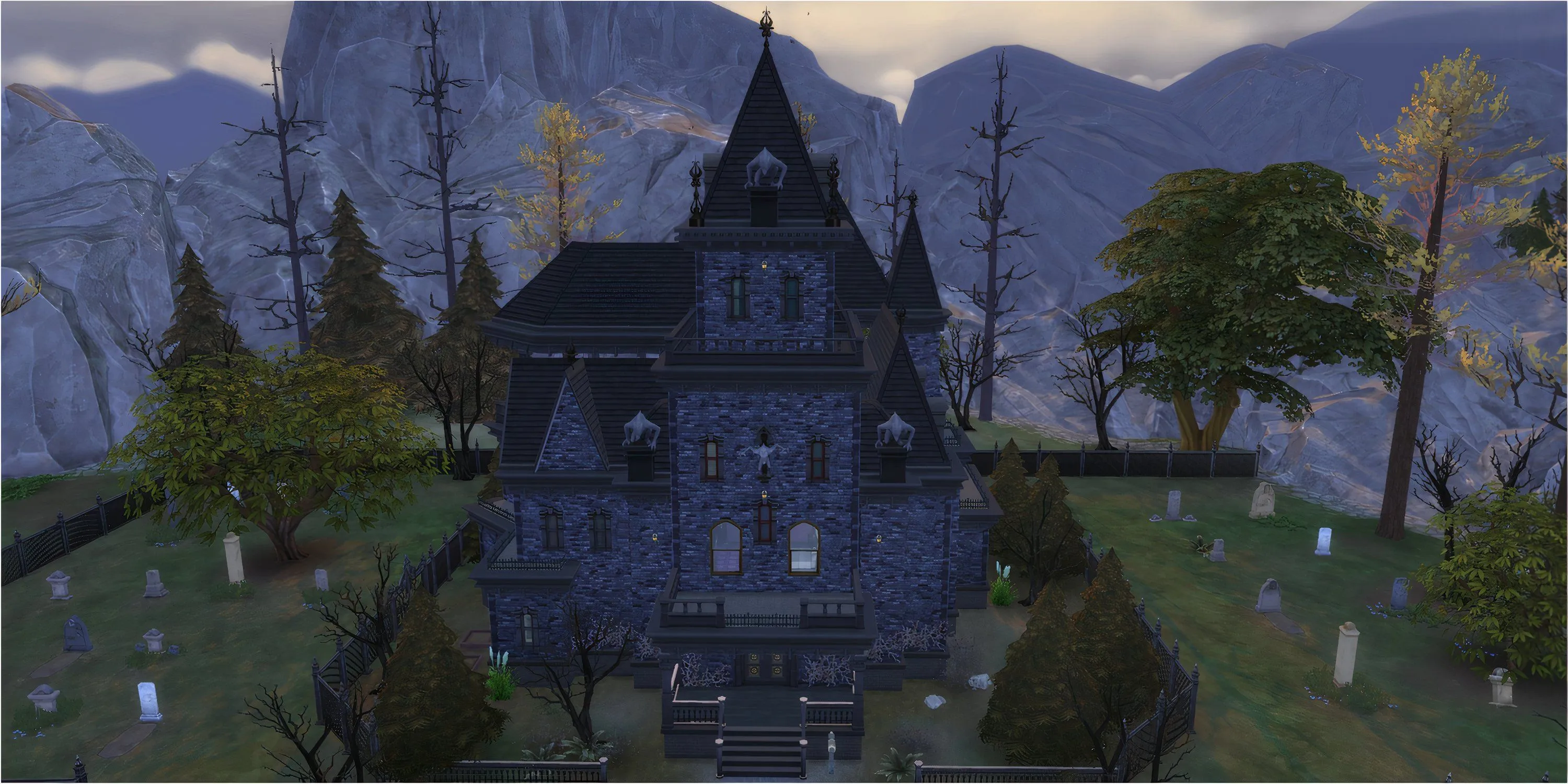 Kiến trúc Gothic ma mị của Biệt thự Straud, trung tâm của thế giới ma cà rồng trong Sims 4