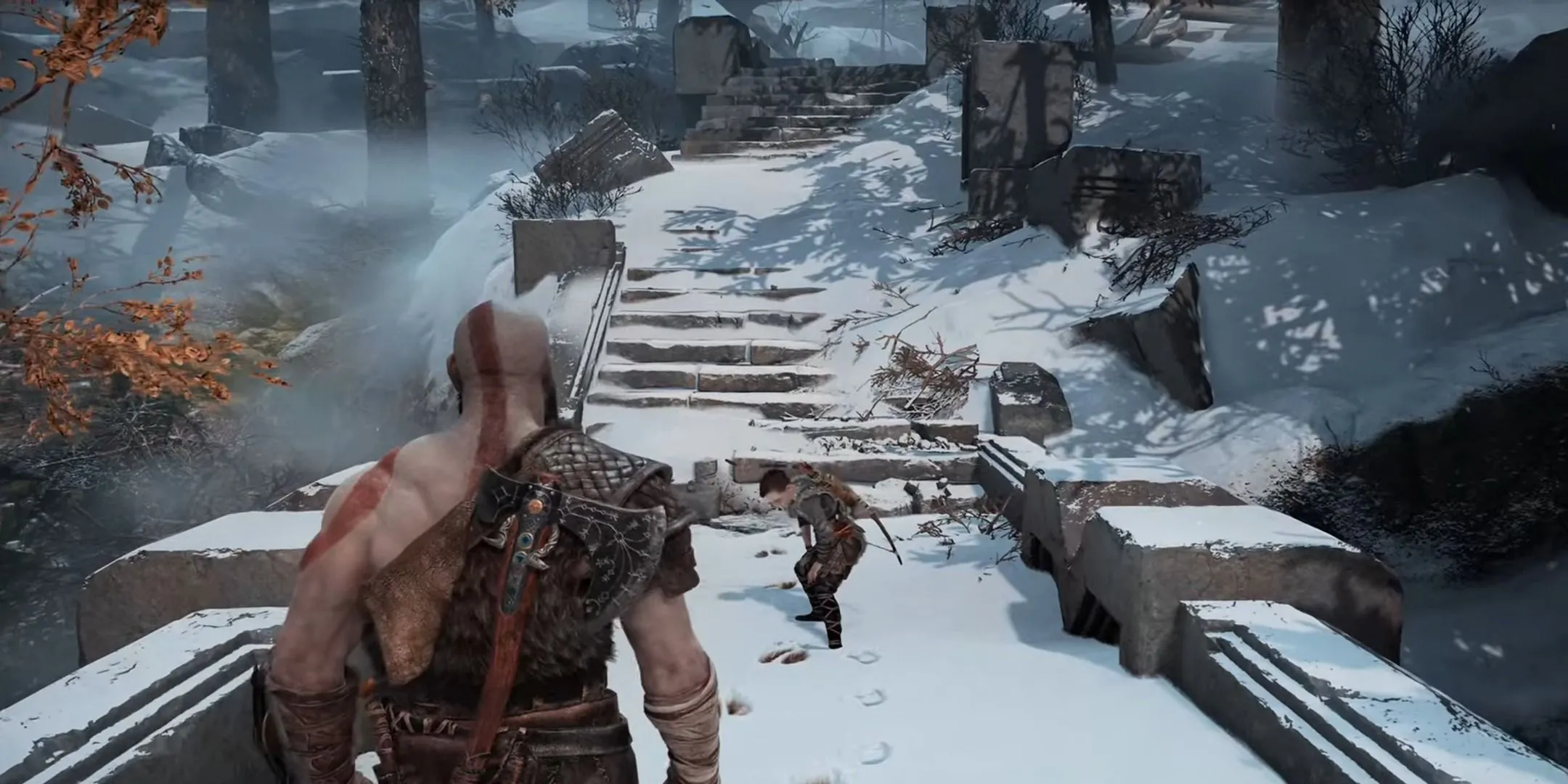 Kratos và Atreus đi săn trong God of War (2018)