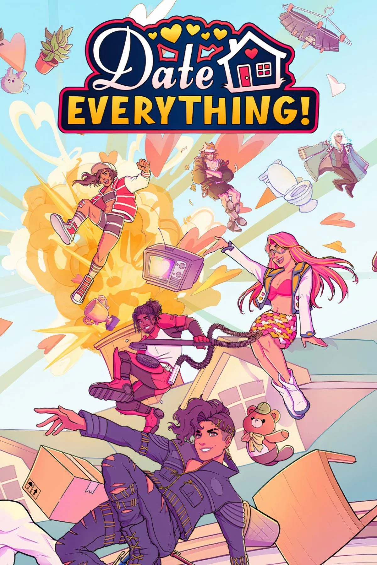 Một số hình ảnh quảng cáo khác của game Date Everything!, giới thiệu các nhân vật Dateable đa dạng.
