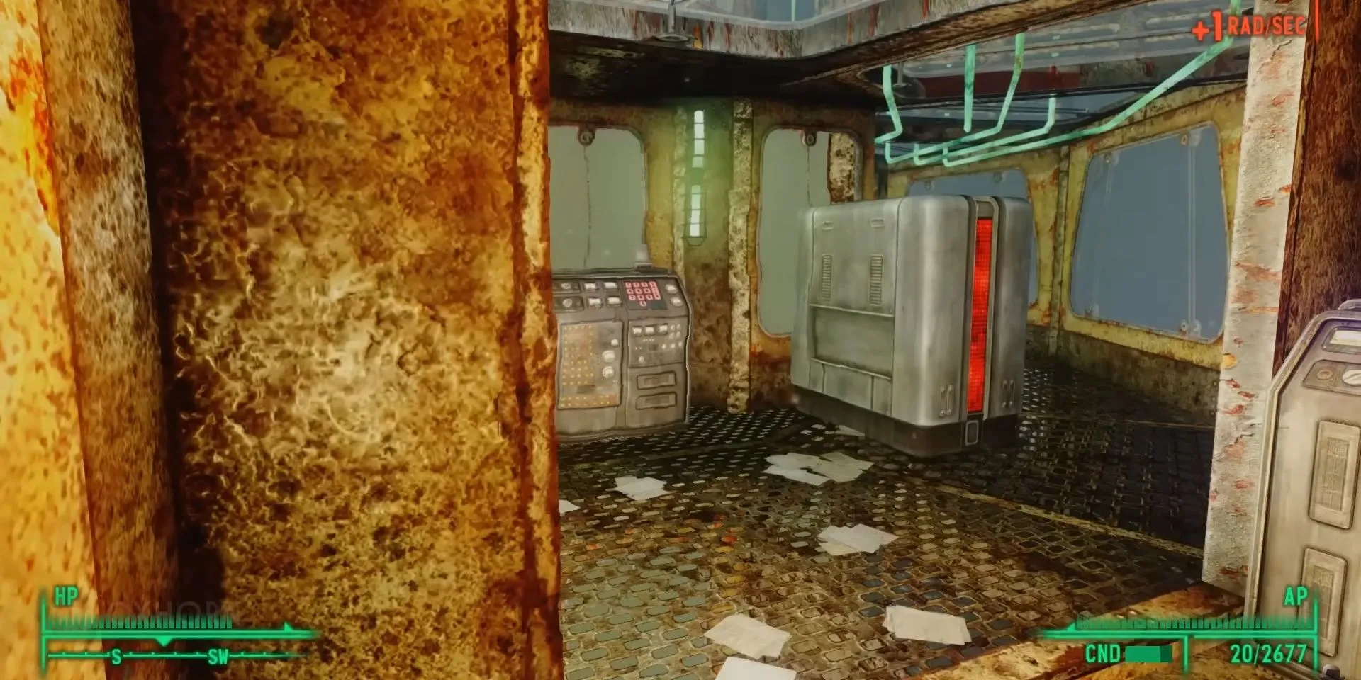 Người chơi bước vào phòng điều khiển Project Purity trong Fallout 3