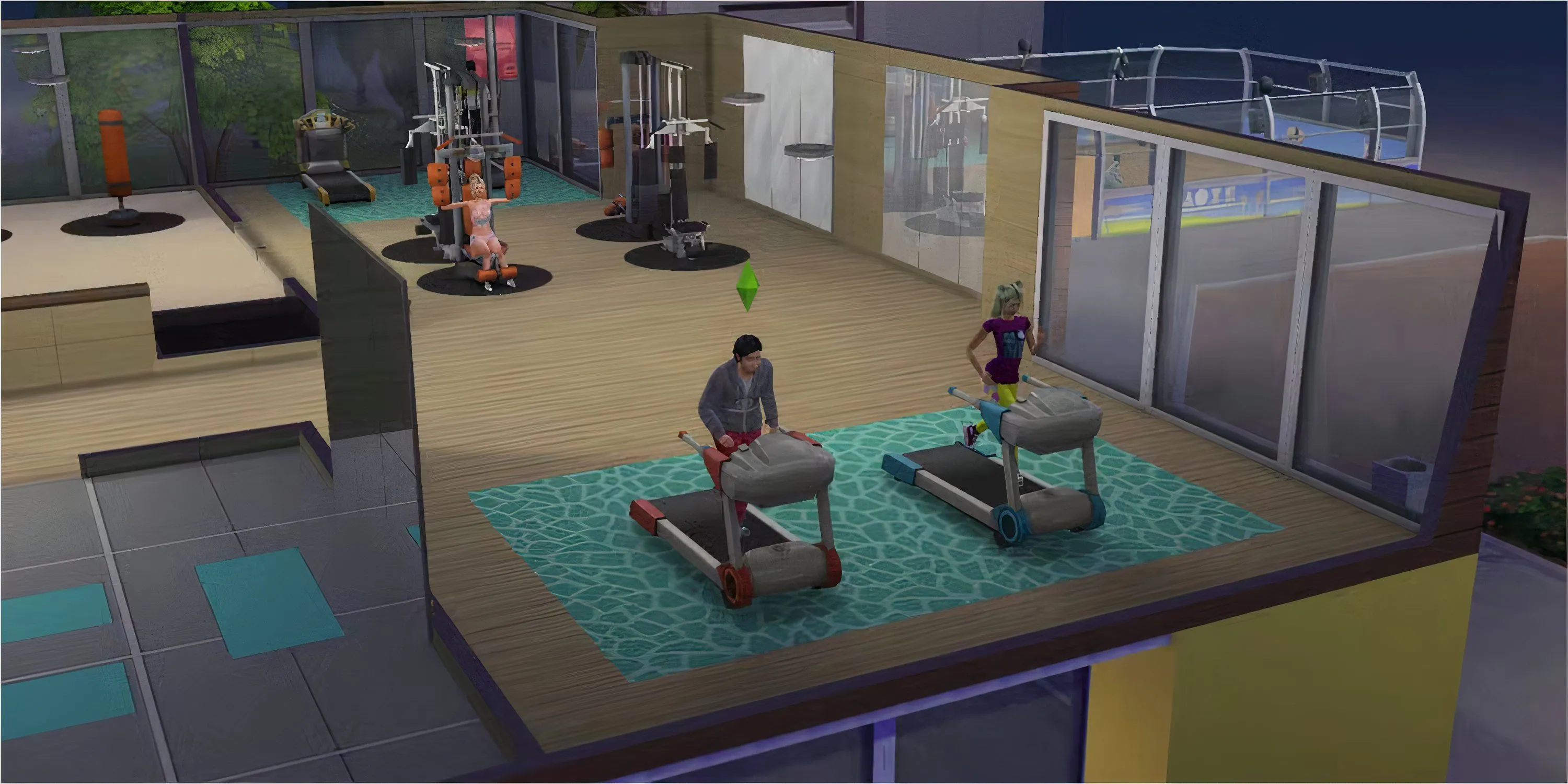 Pectoral Fitness Gym hiện đại và tiện nghi tại Thung lũng Del Sol trong The Sims 4