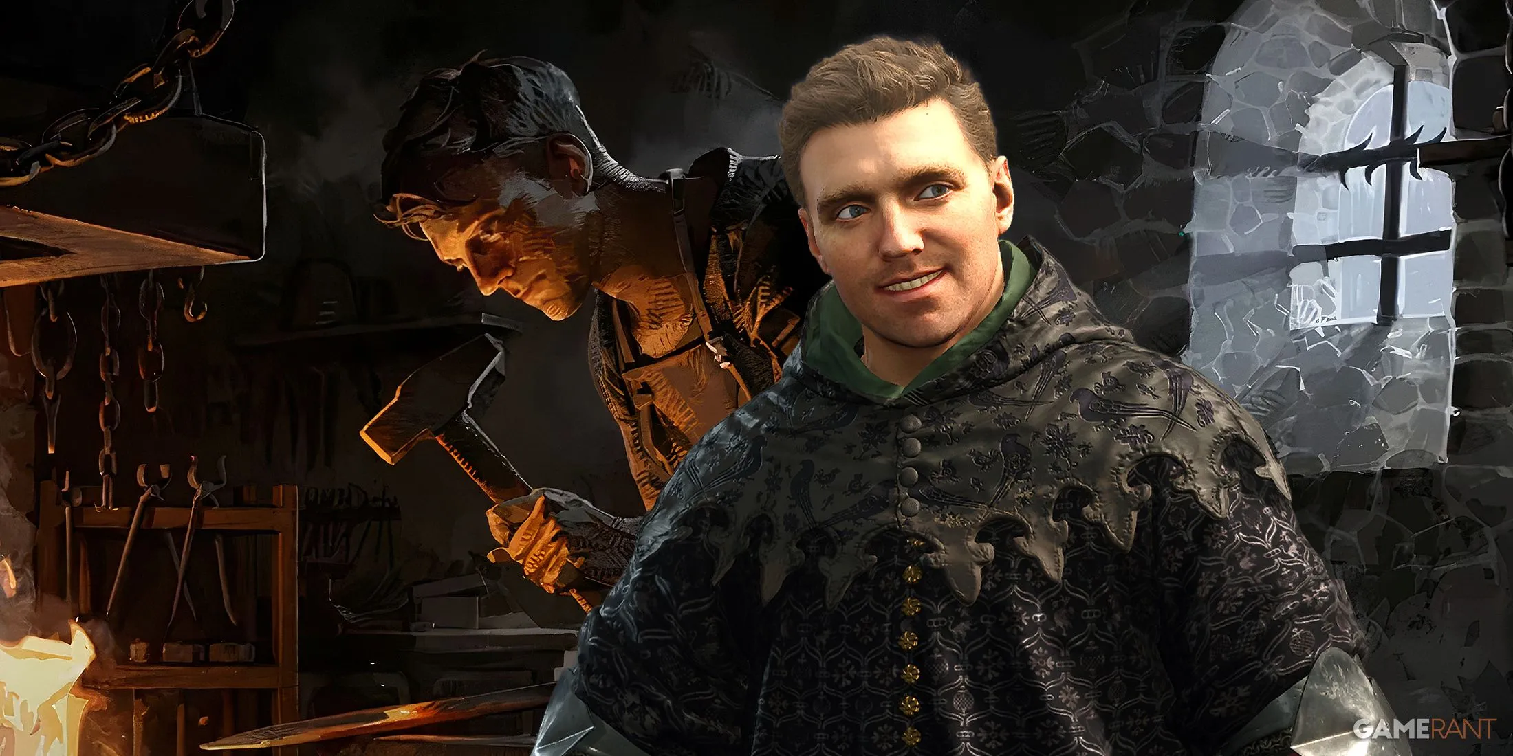 Phác họa một công trình nhà ở hoặc xưởng rèn ấm cúng trong DLC Legacy of the Forge của Kingdom Come Deliverance 2, gợi mở về tính năng xây dựng hoặc cải tạo nơi chốn.