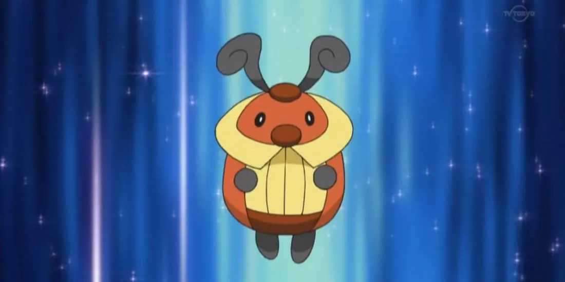 Pokémon Kricketot đang bay lơ lửng trong không gian game