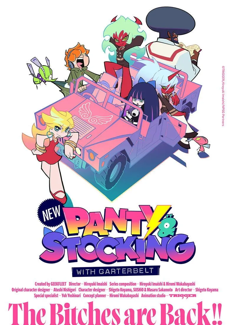 Poster anime New Panty &amp; Stocking with Garterbelt với phong cách hoạt hình độc đáo