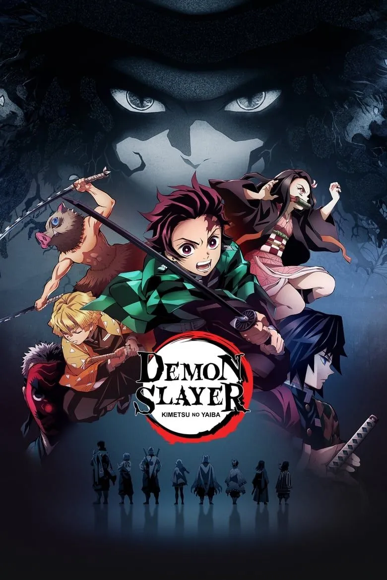 Tấm poster đầy đủ các nhân vật chính của anime Kimetsu no Yaiba