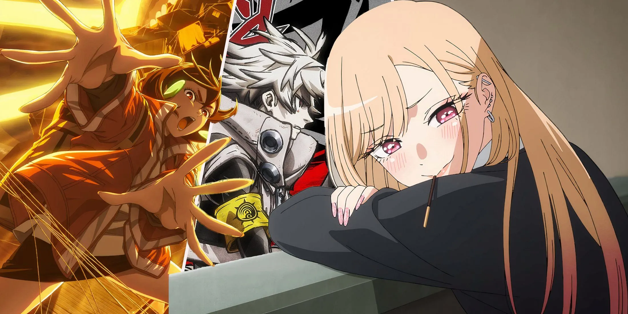 Tấm poster tổng hợp các anime nổi bật mùa Hè 2025 như Dandadan, My Dress-Up Darling, Gachiakuta