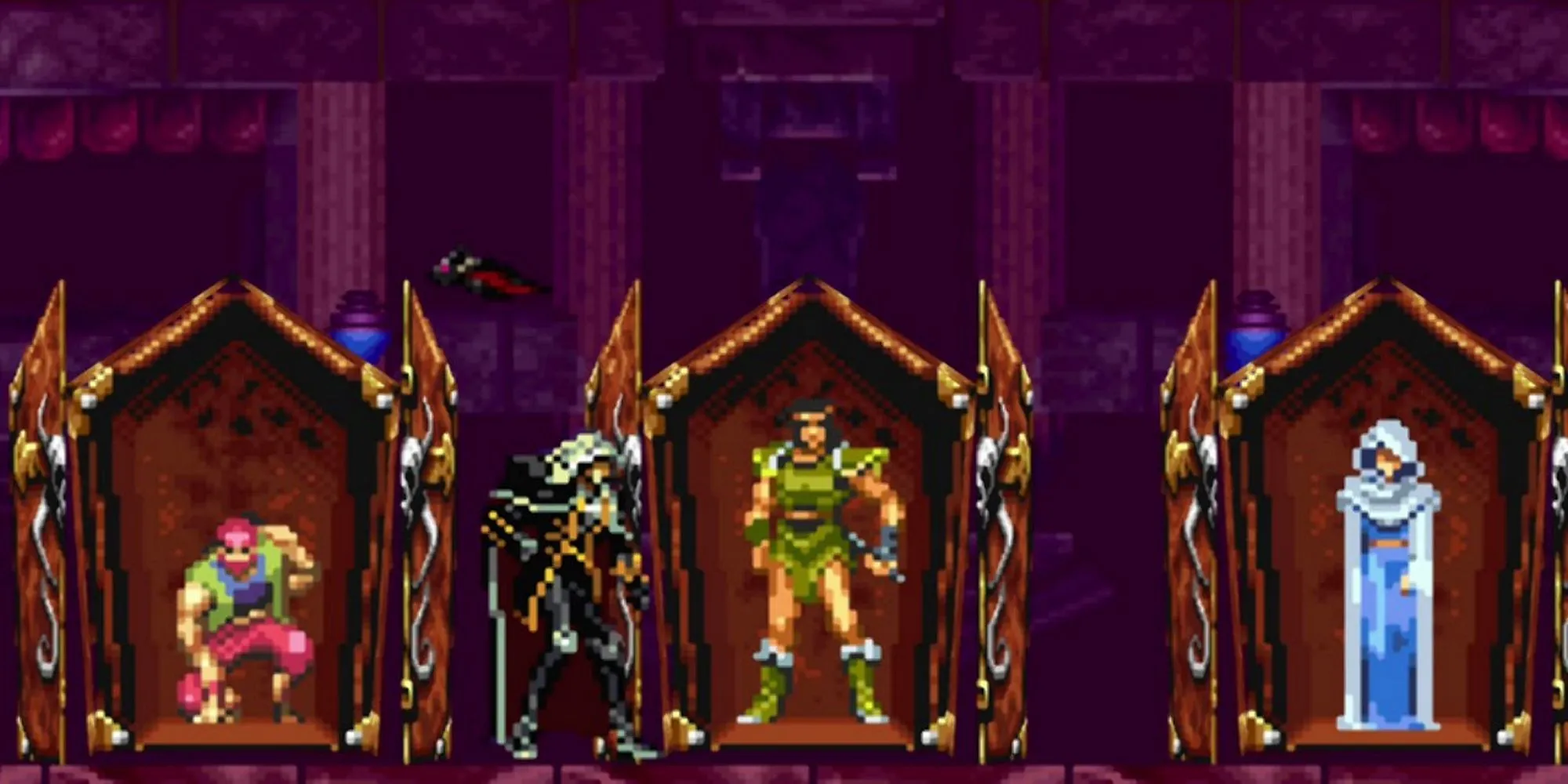 Trận đấu với các phiên bản giả mạo của Trevor, Sypha, và Grant trong Castlevania Symphony of the Night PS1