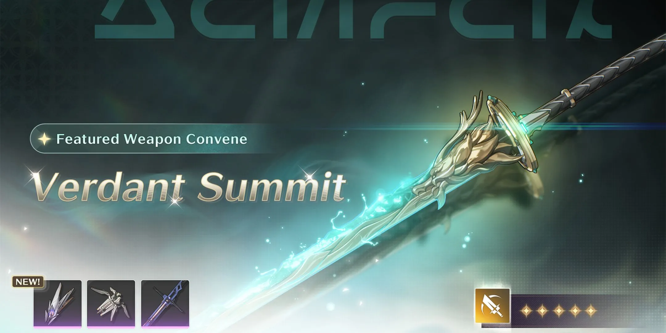 Vũ khí Verdant Summit đi kèm banner Jiyan Wuthering Waves 1.3