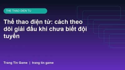 Thể thao điện tử: cách theo dõi giải đấu khi chưa biết đội tuyển